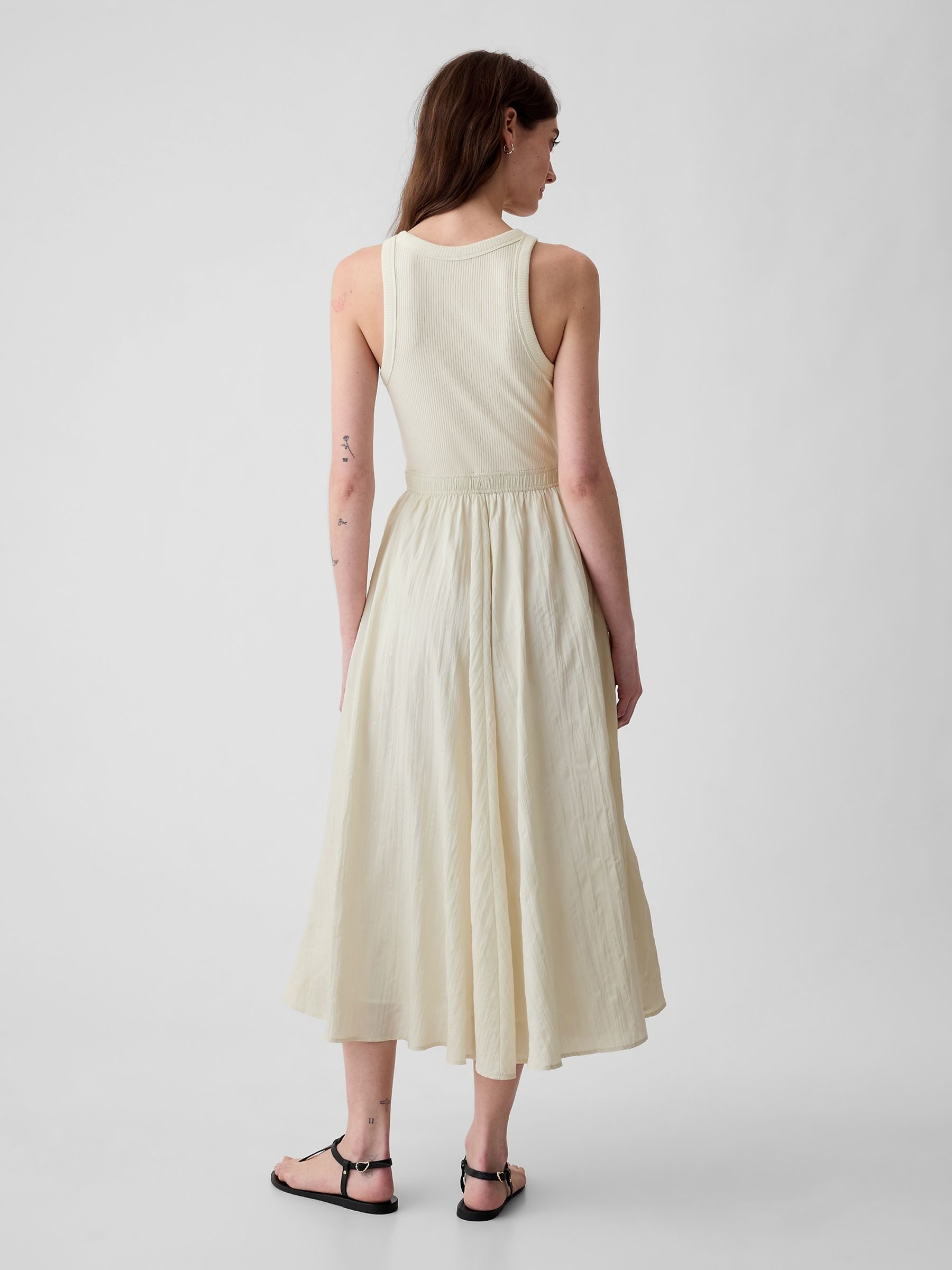 Natural Cotton Sleeveless Midi Dress - Image 7 of 8