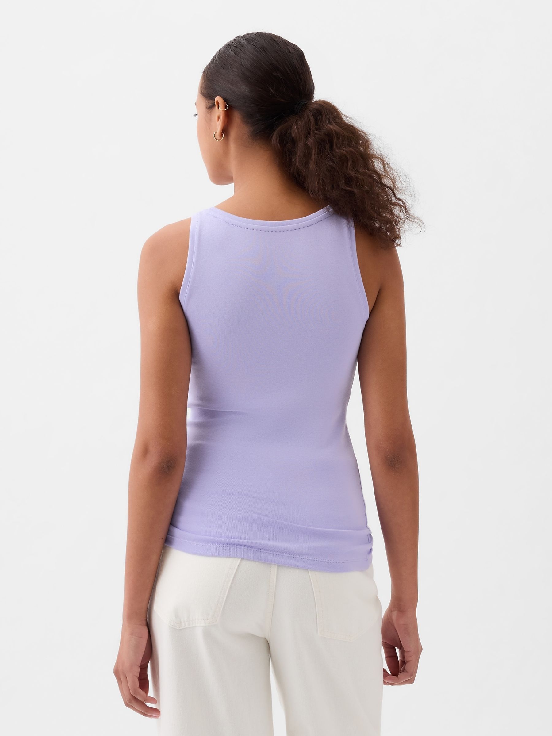 Purple Modern Modal Scoop Neck Vest - Image 2 of 5