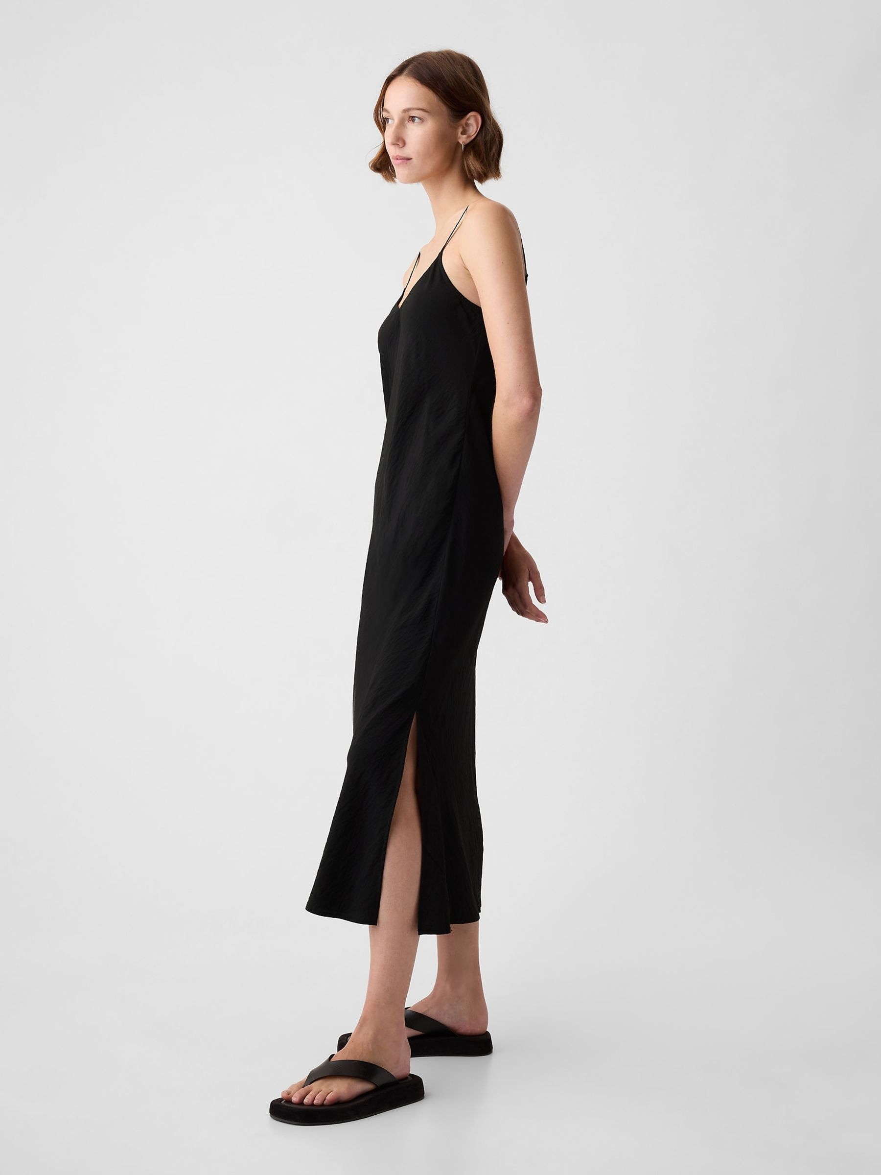 Black Slip Midi Dress - Image 3 of 3