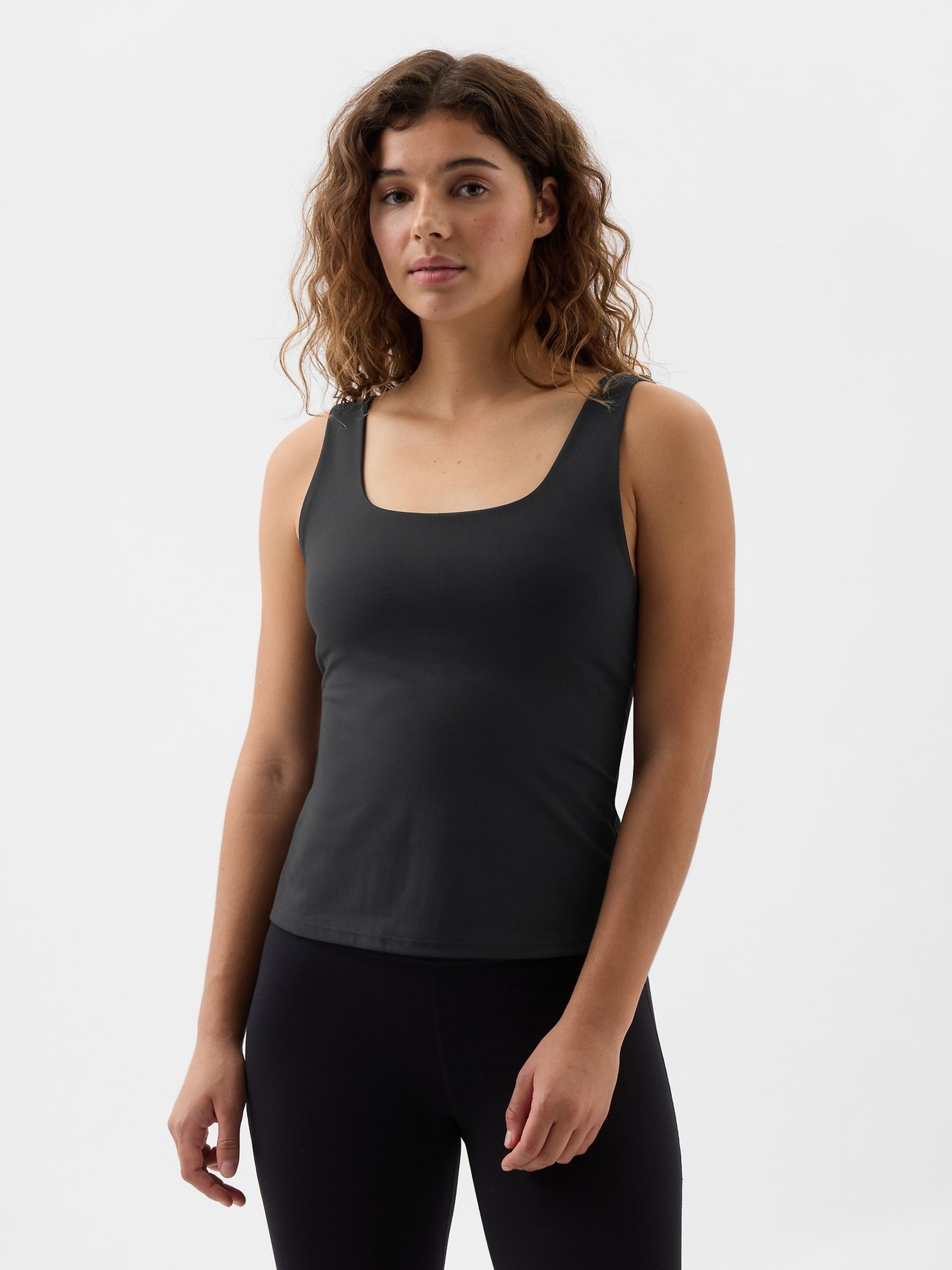 Black Studio Twist Back Support Tank Top - Image 1 of 4
