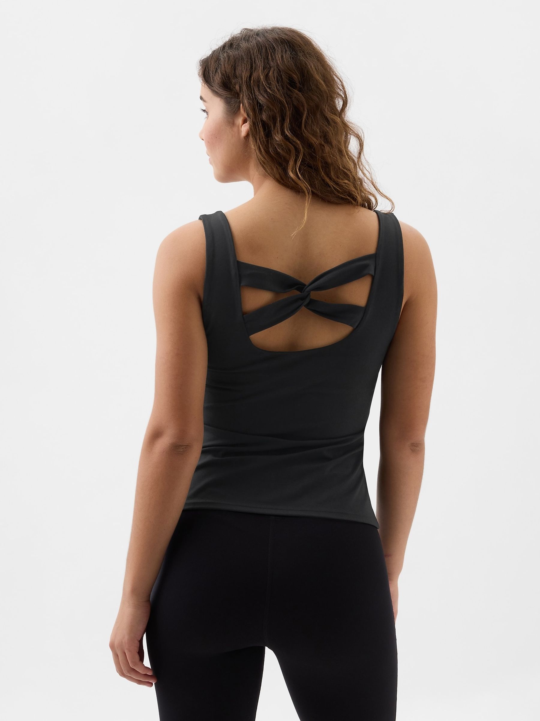 Black Studio Twist Back Support Tank Top - Image 2 of 4