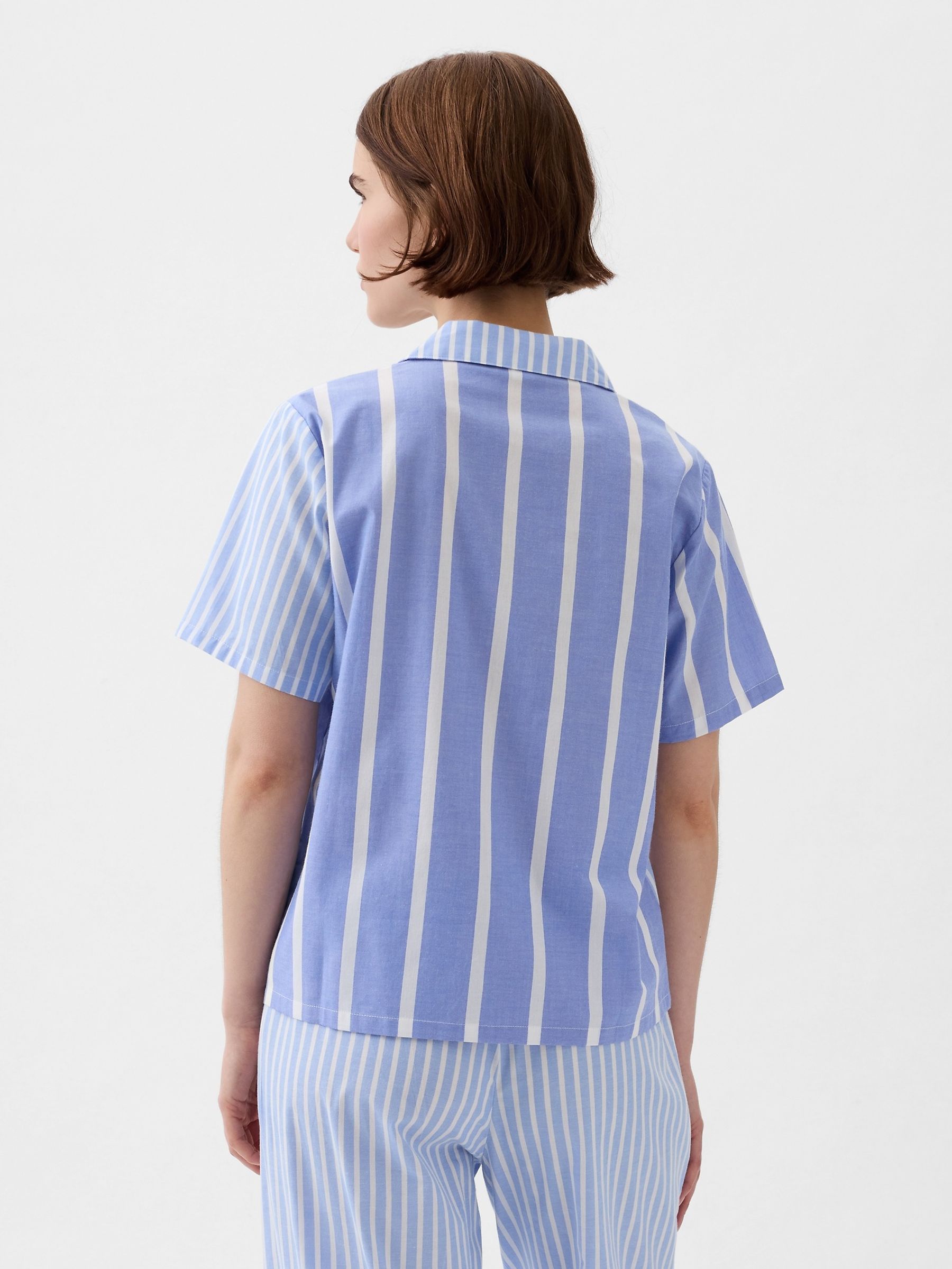 Blue Stripe Poplin Pyjama Shirt - Image 2 of 3