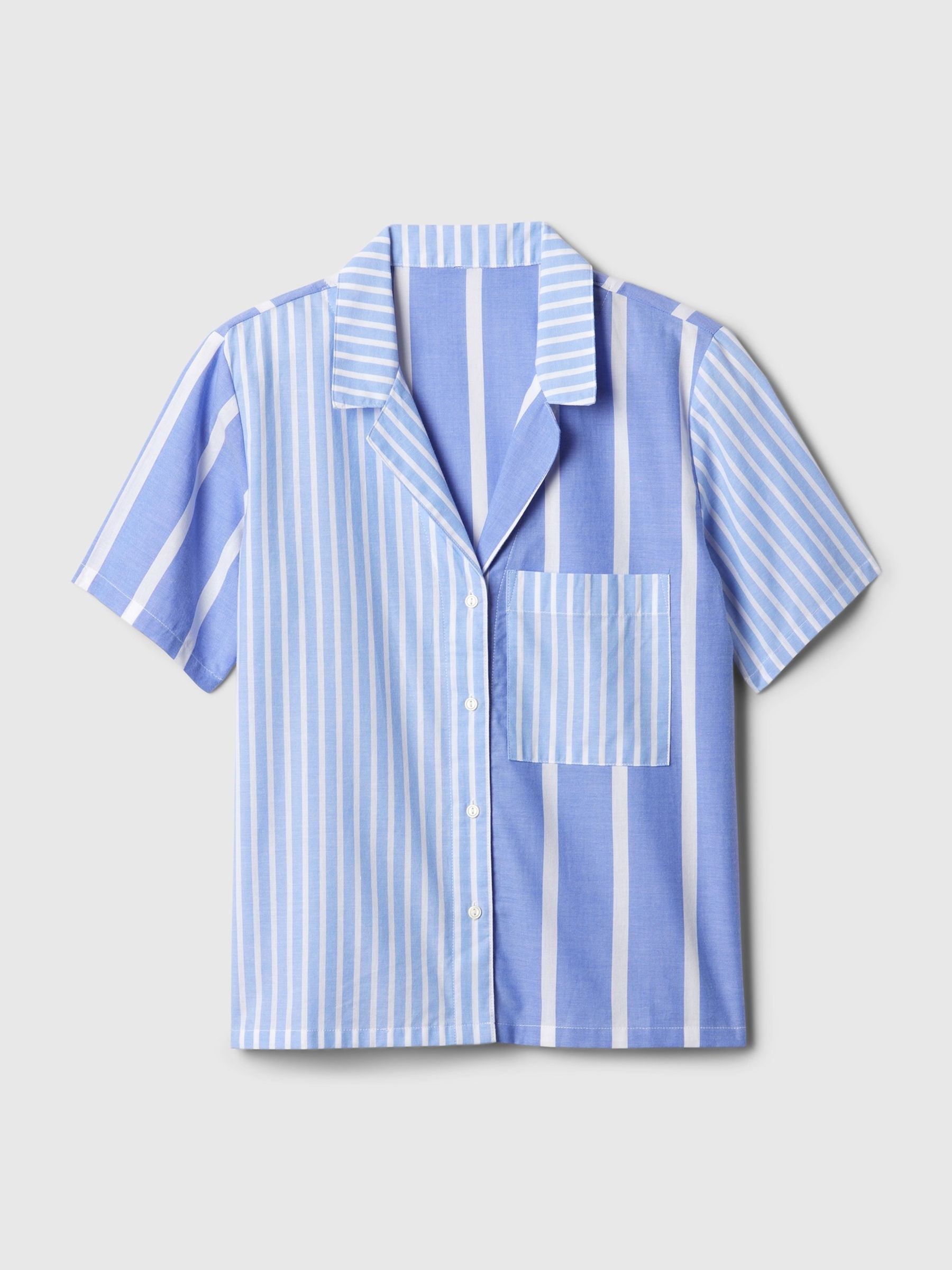 Blue Stripe Poplin Pyjama Shirt - Image 3 of 3