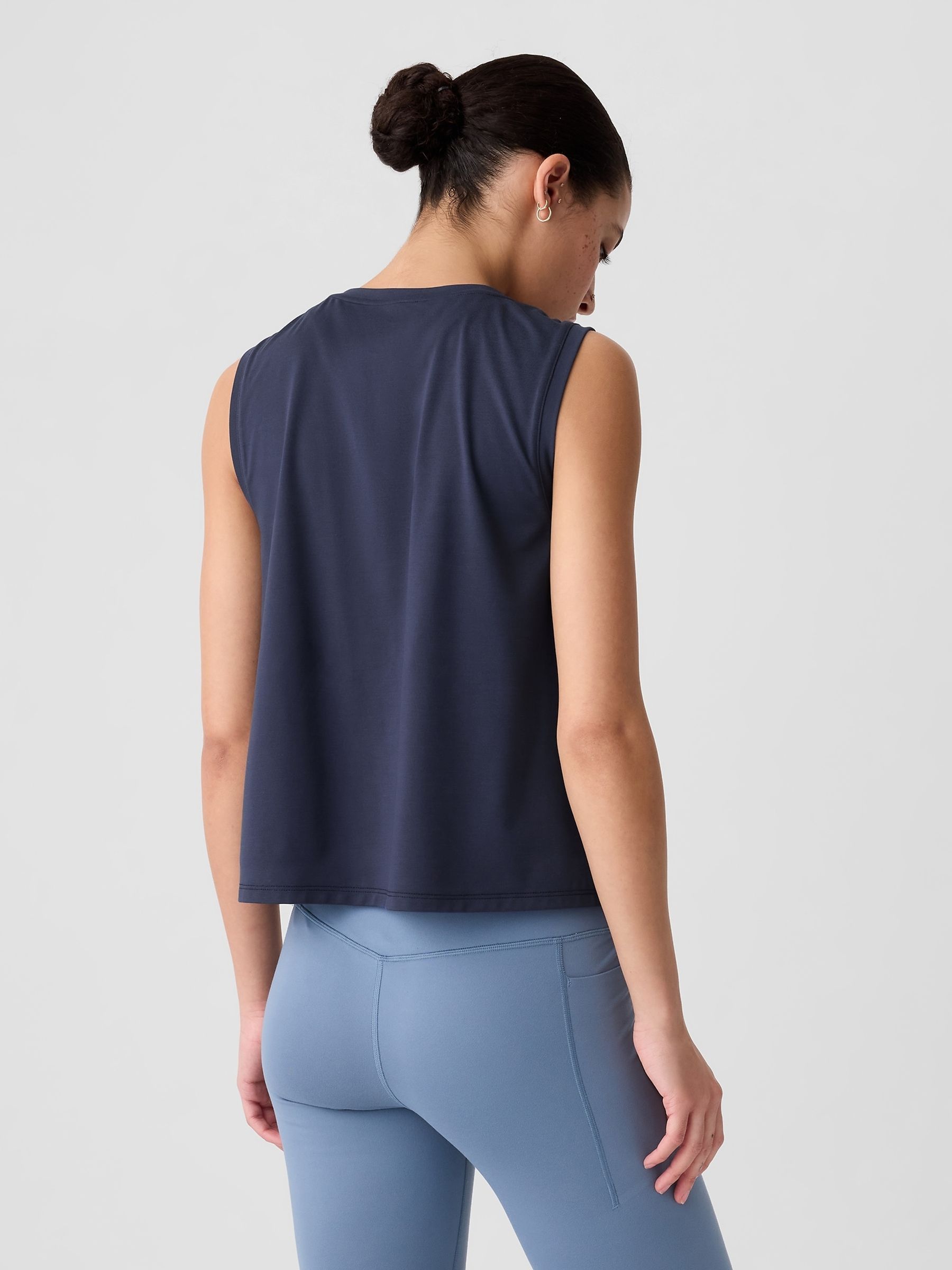 Navy Blue Fit Jersey Tank Top - Image 2 of 3