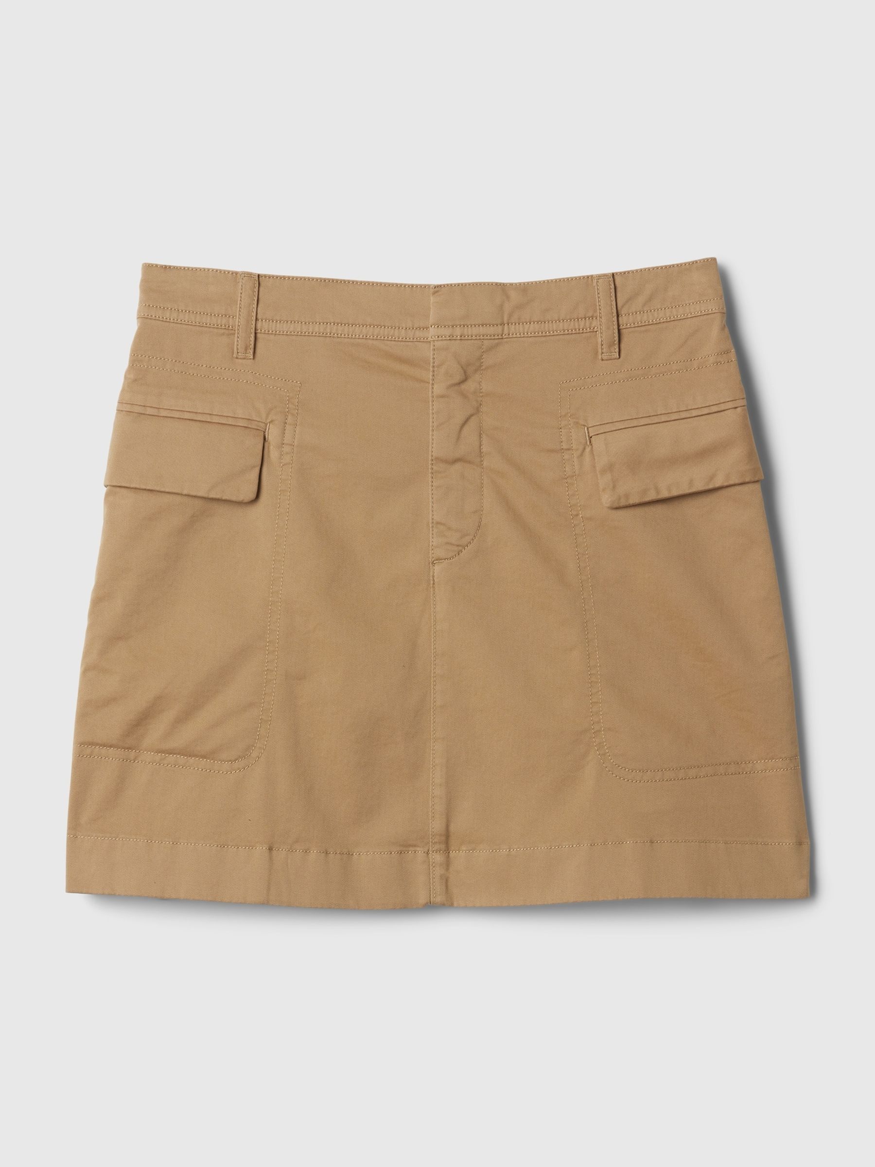 Tan Brown Cargo Mini Skirt - Image 4 of 5