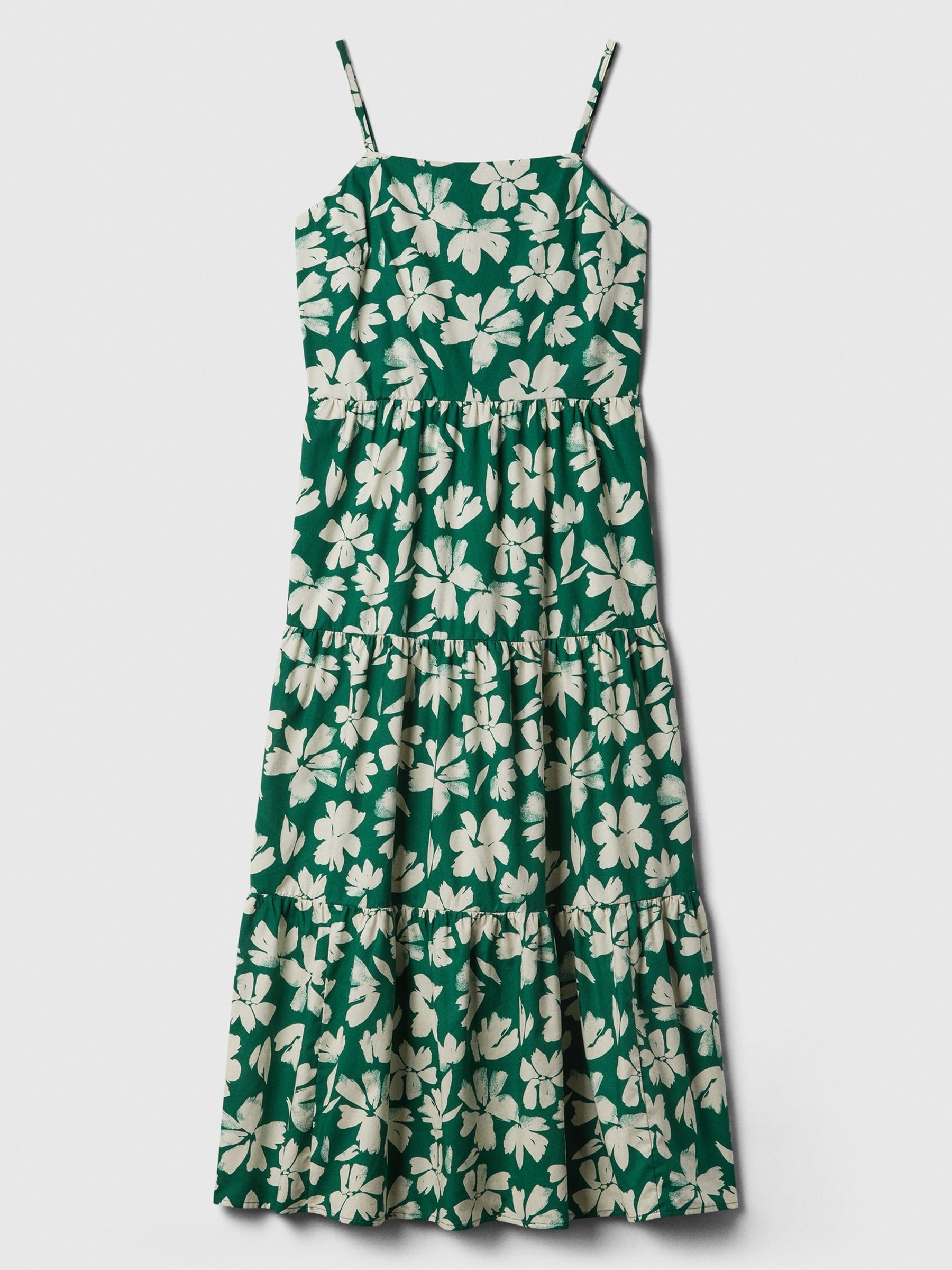 Green Floral Cotton Floral Tiered Maxi Dress - Image 3 of 3