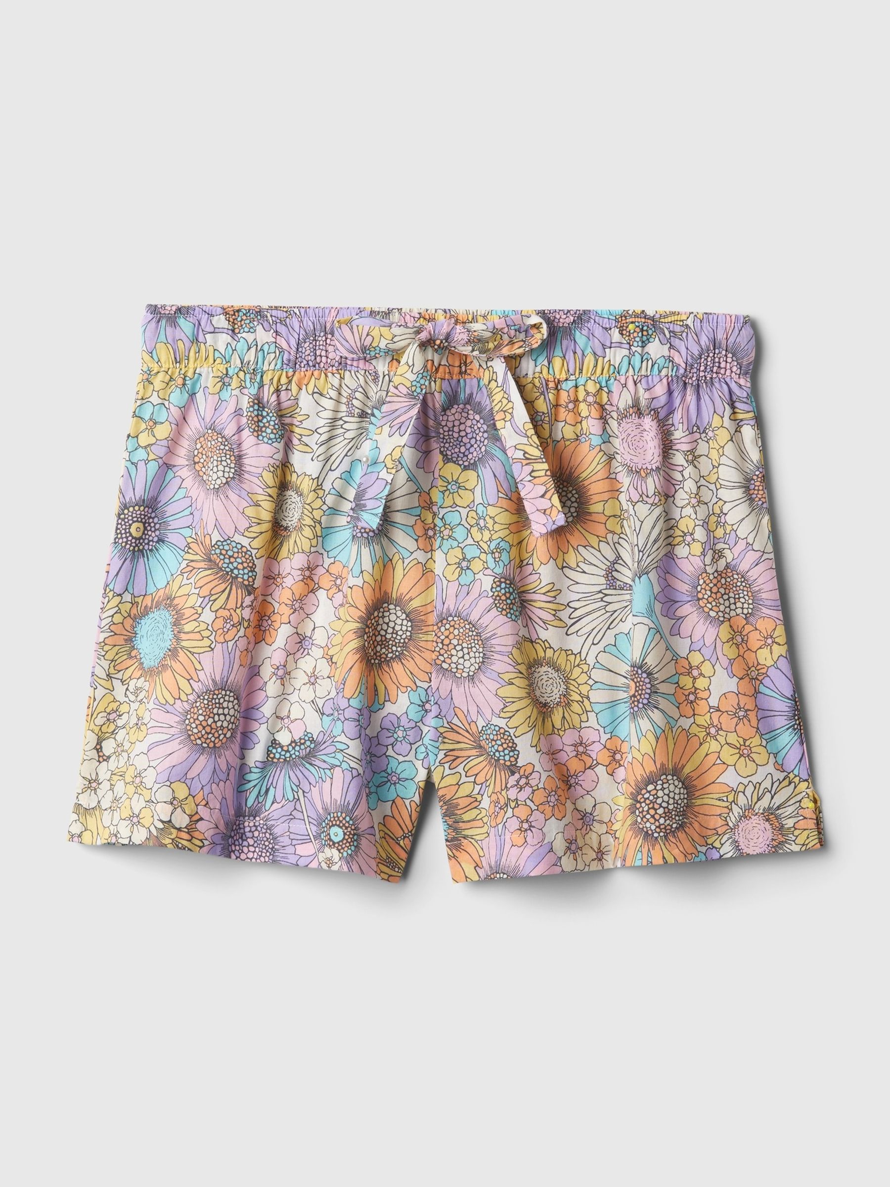 Purple Floral Poplin Pyjama Shorts - Image 3 of 3
