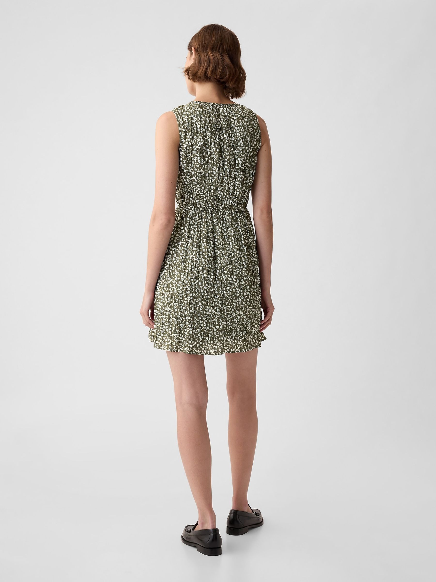 Green Crinkle Mini Dress - Image 3 of 6