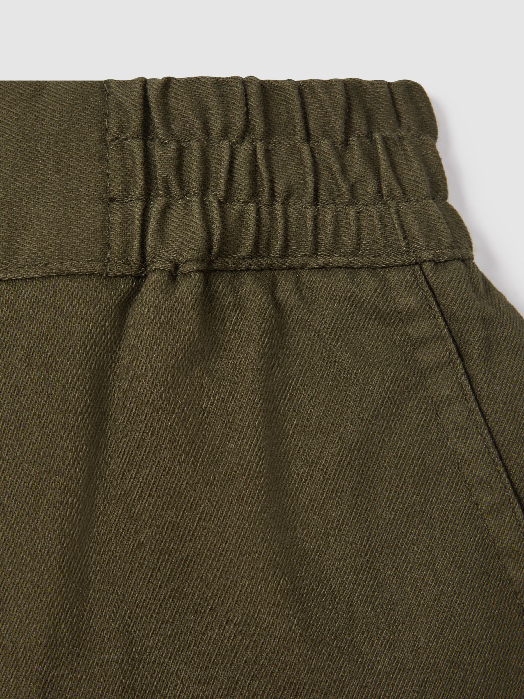 3-9 yrs Elasticated Waist Cotton Blend Trousers in Sage - Image 3 of 3