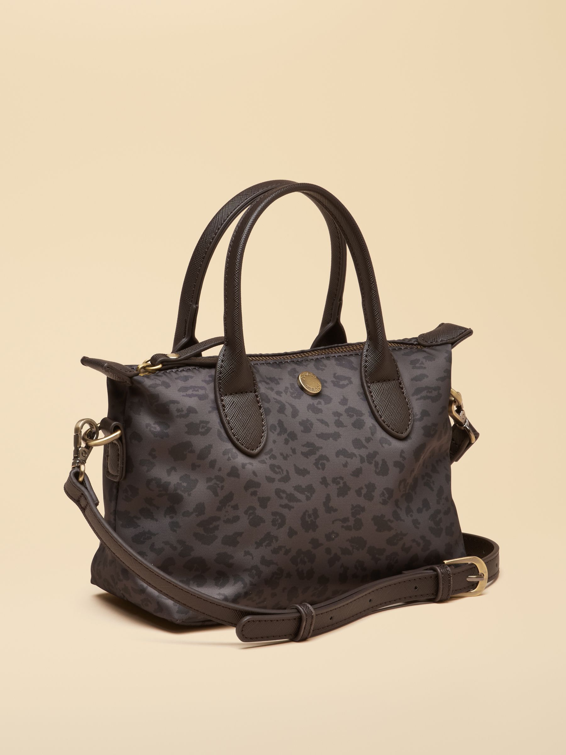 Mini Chocolate Brown Leopard Print Crossbody Handbag - Image 6 of 8