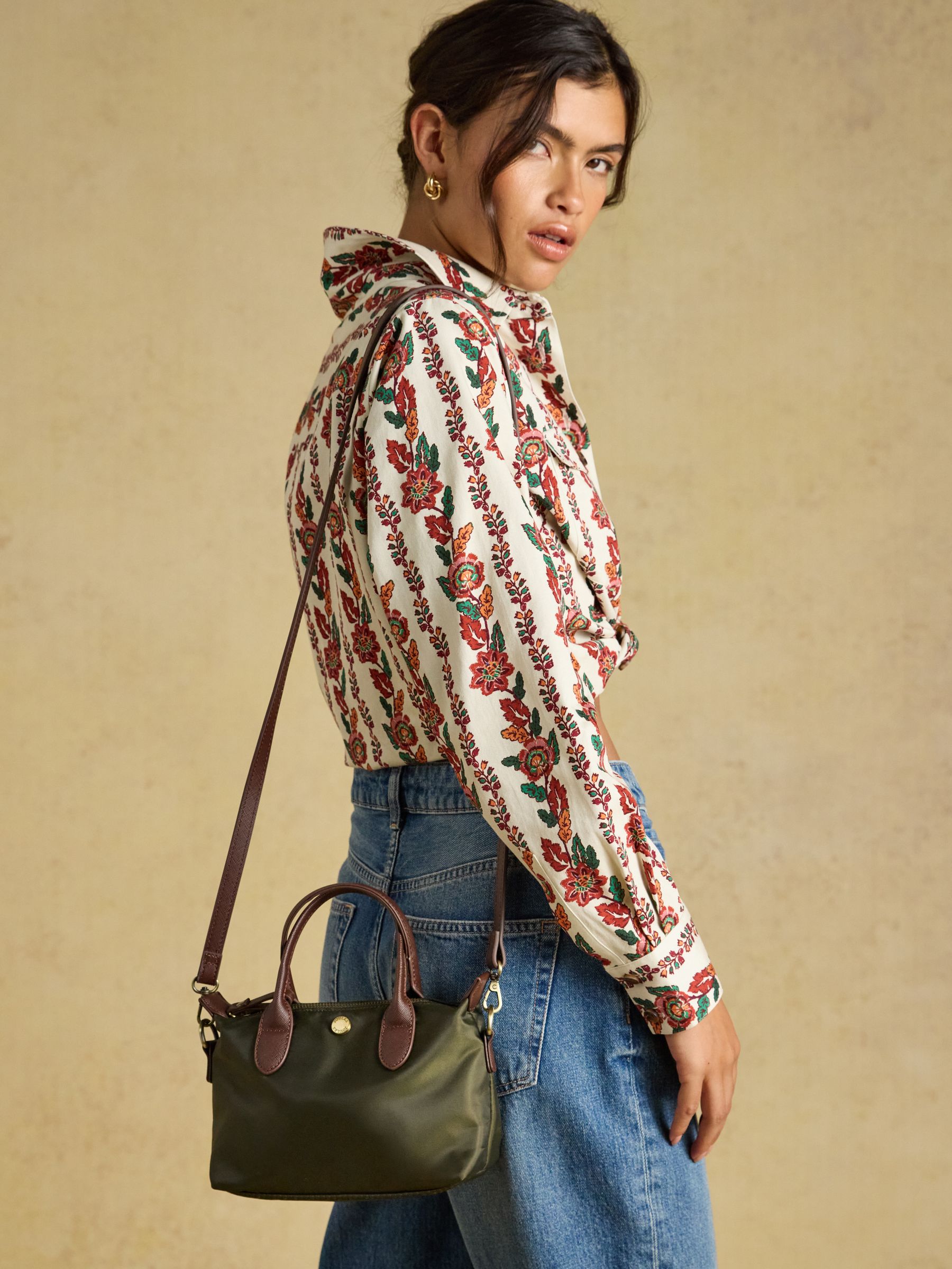 Mini Khaki Green Crossbody Handbag - Image 4 of 8