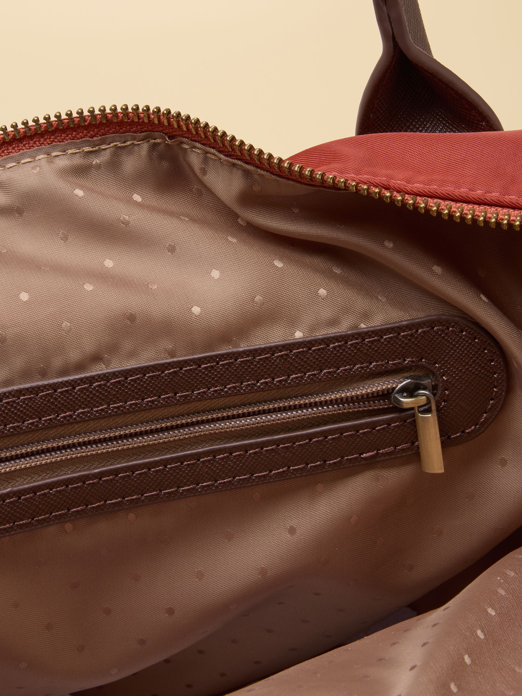 Edie Rust Orange Zip Top Shopper Bag - Image 10 of 10