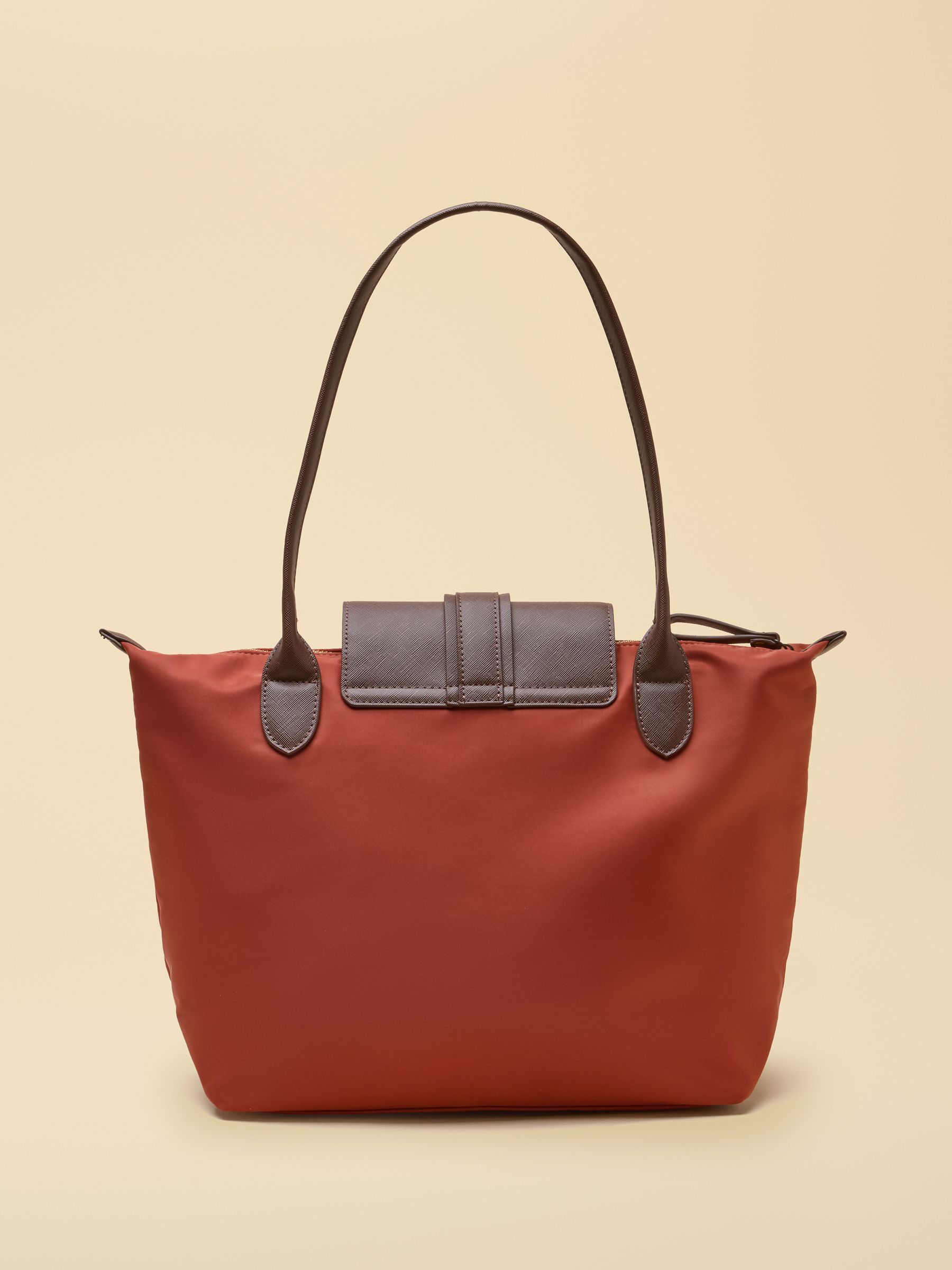Edie Rust Orange Zip Top Shopper Bag - Image 6 of 10