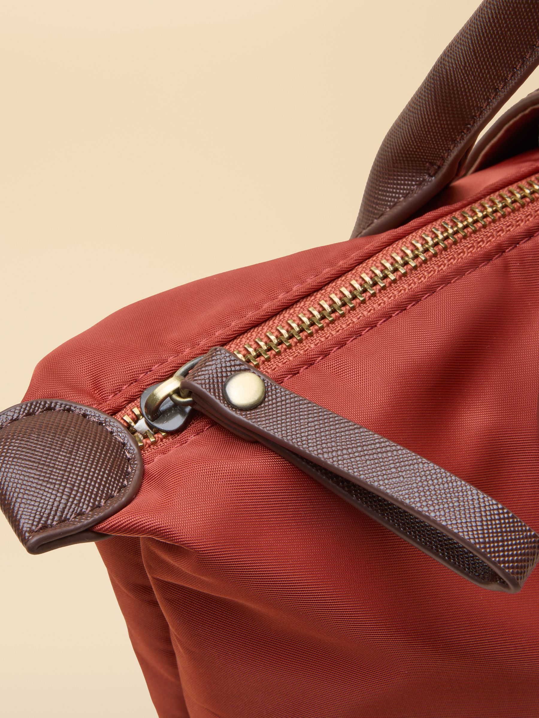 Edie Rust Orange Zip Top Shopper Bag - Image 9 of 10