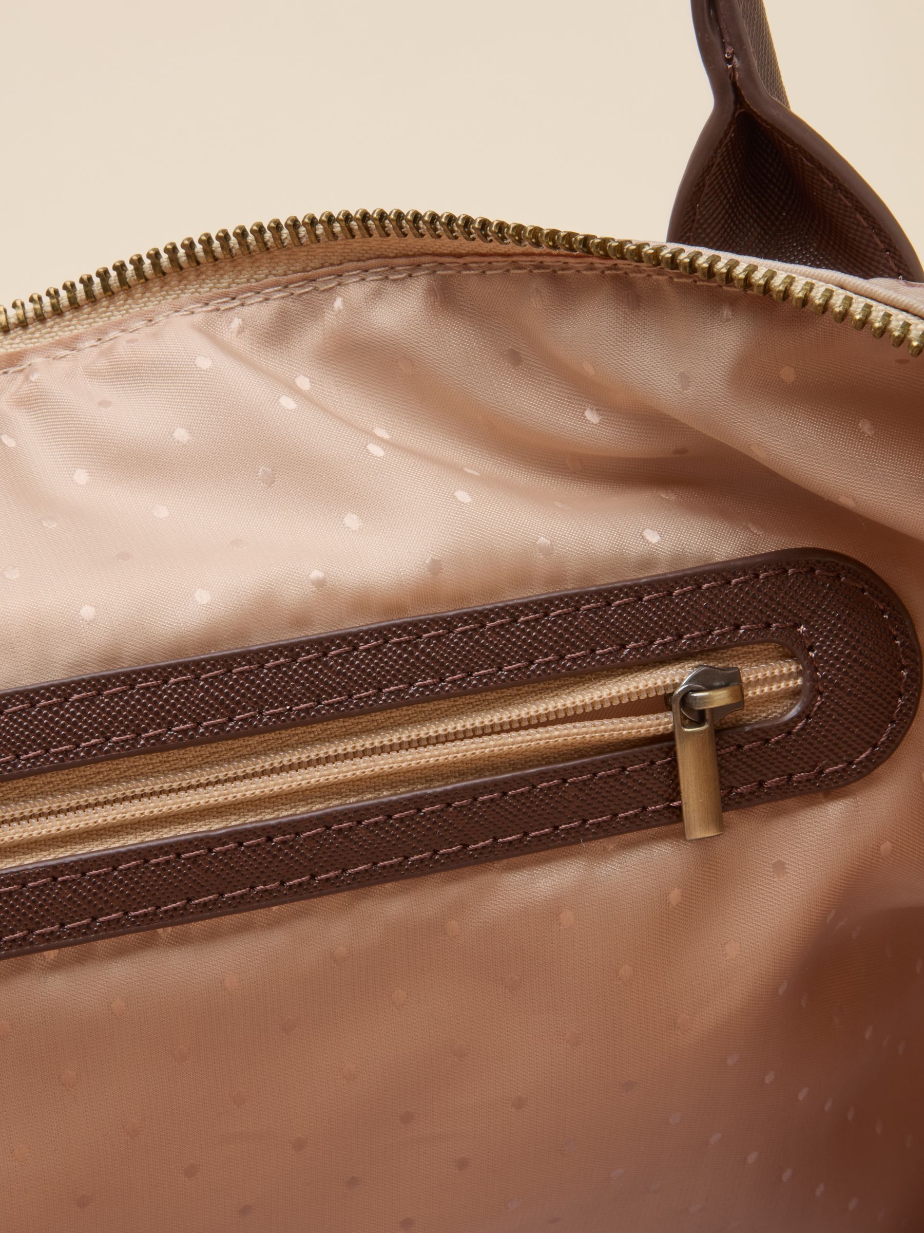 Edie Neutral Rodeo Print Zip Top Shopper Bag - Image 5 of 9