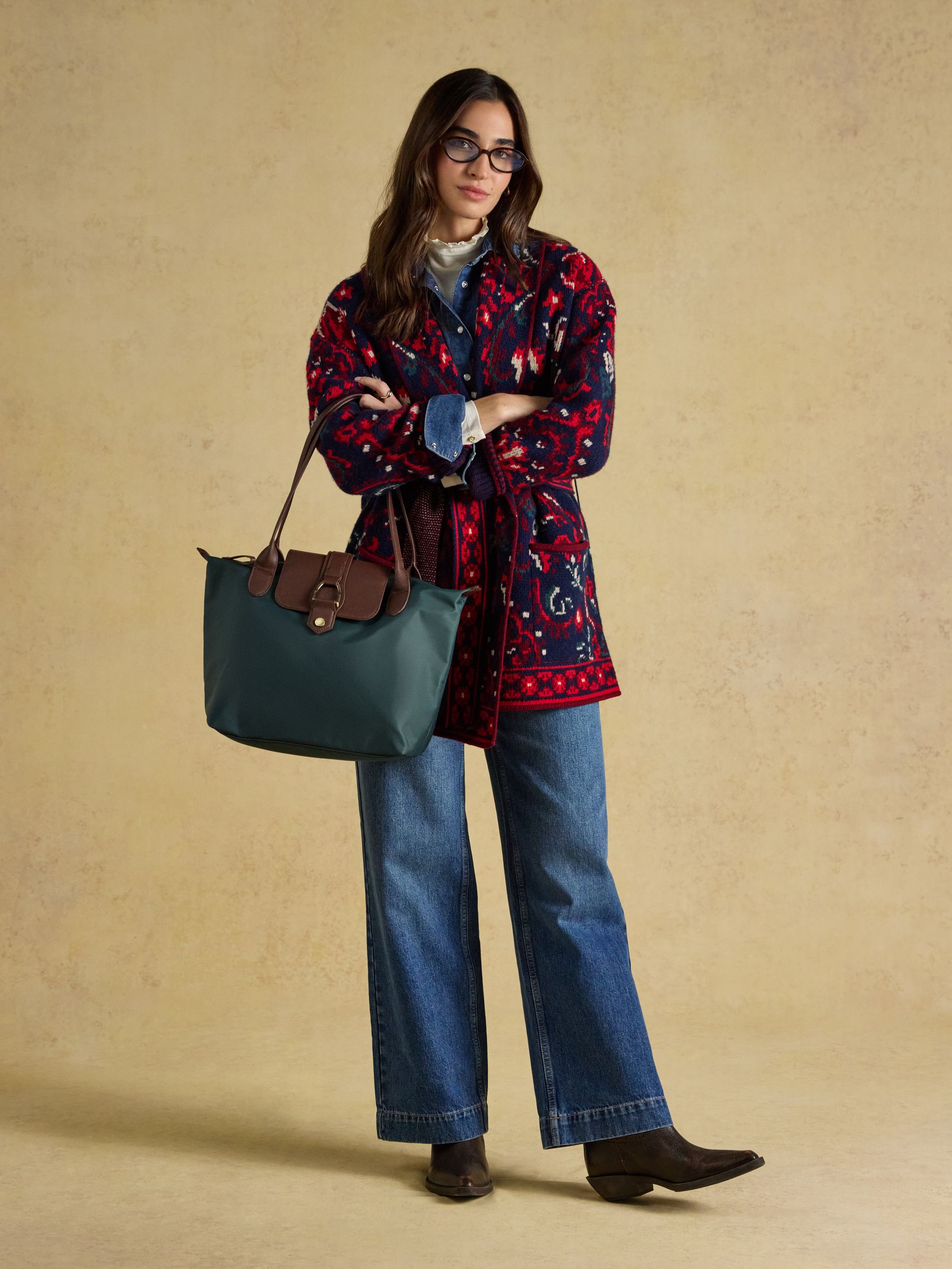 Edie Green Zip Top Shopper Bag - Image 3 of 8