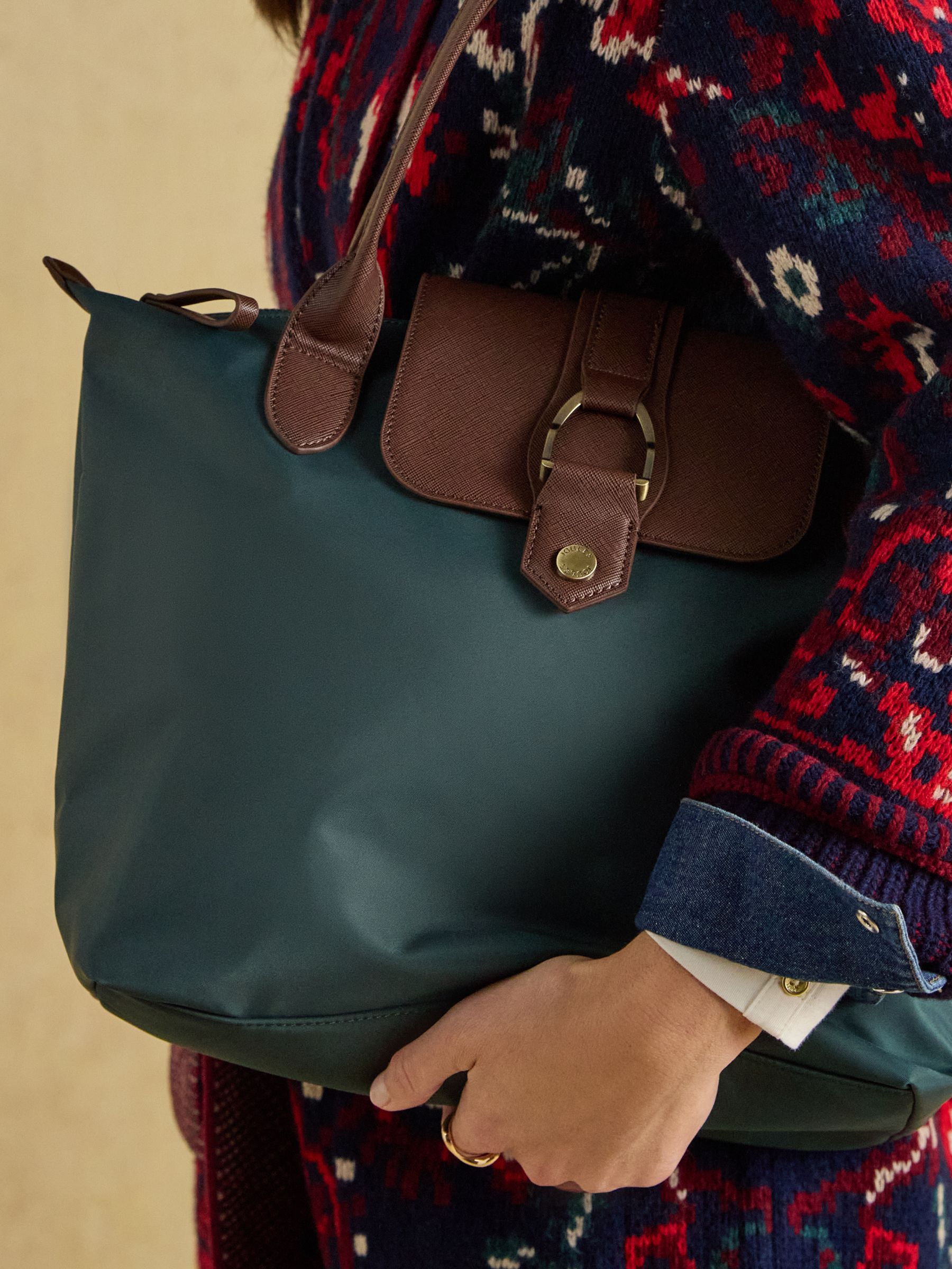 Edie Green Zip Top Shopper Bag - Image 4 of 8