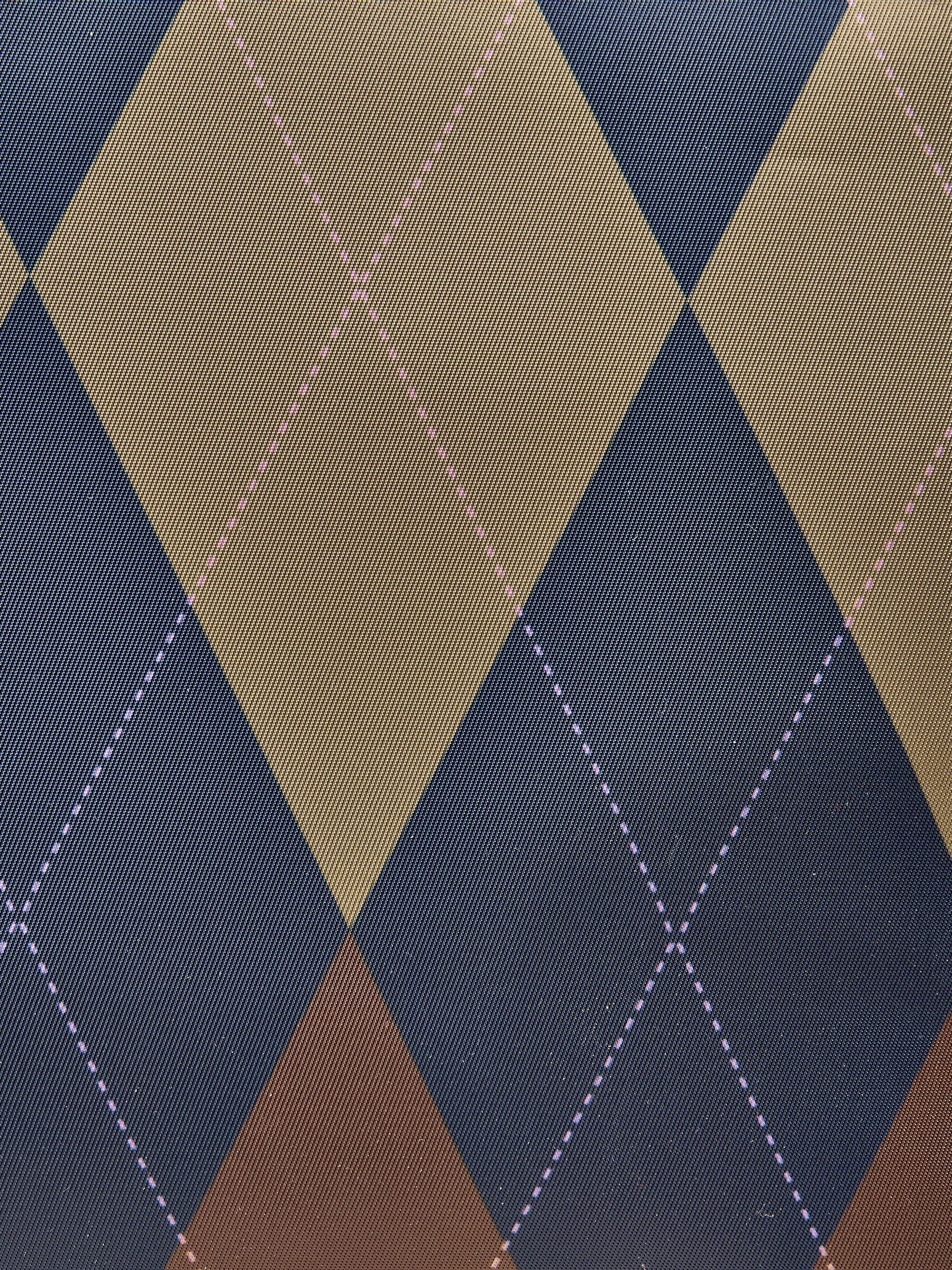 Edie Navy Argyle Zip Top Shopper Bag - Image 9 of 10