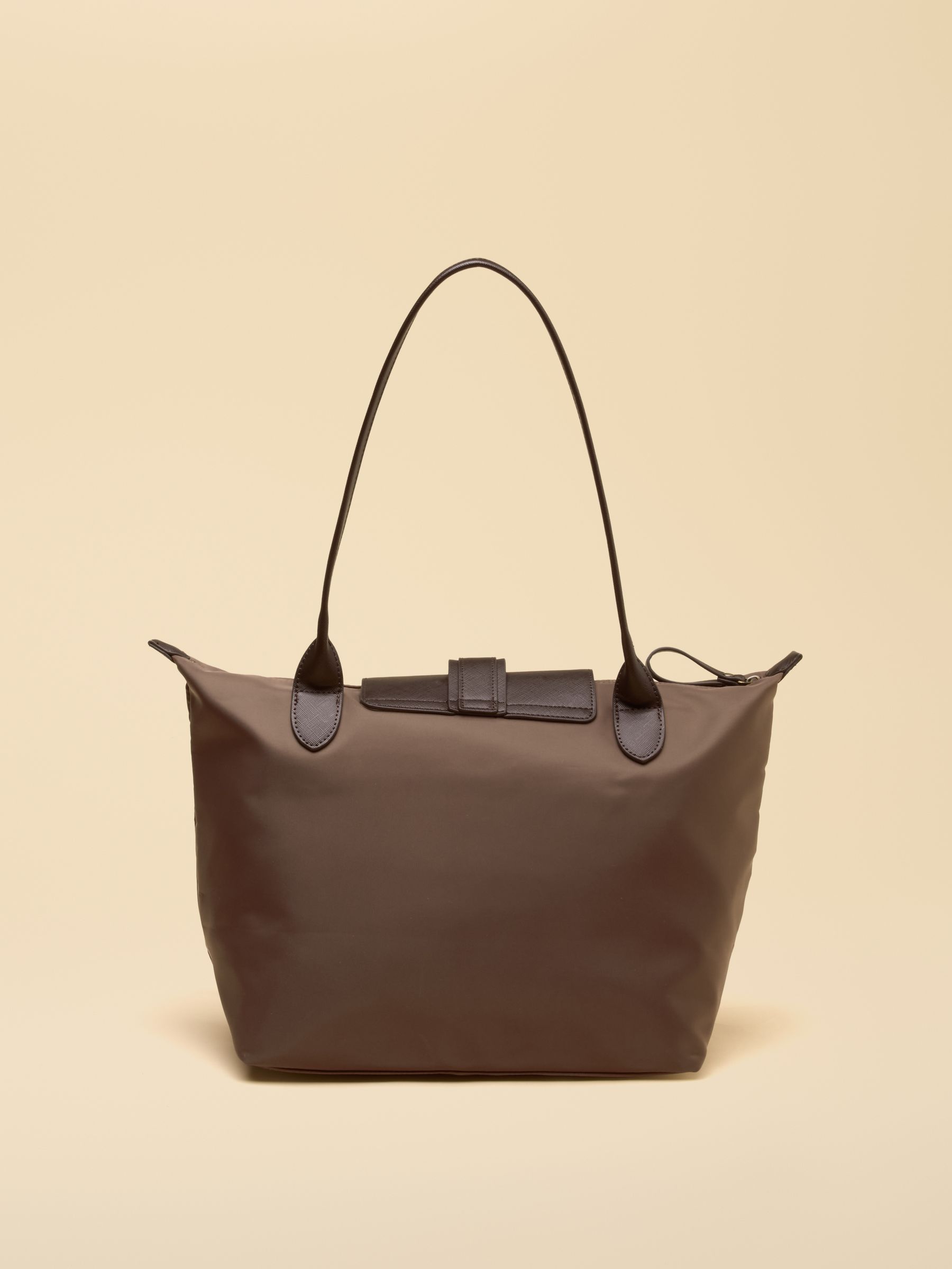 Edie Mocha Brown Zip Top Shopper Bag - Image 6 of 8