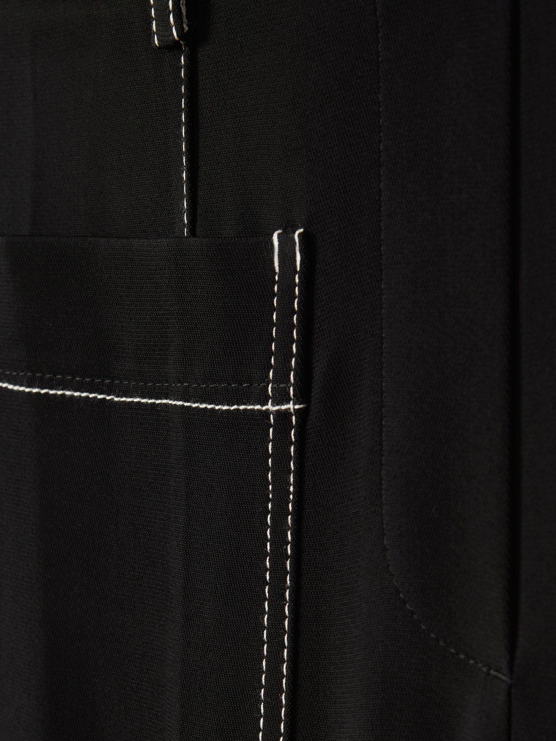 Contrast Stitch Wide Leg Trousers in Black - Image 6 of 6