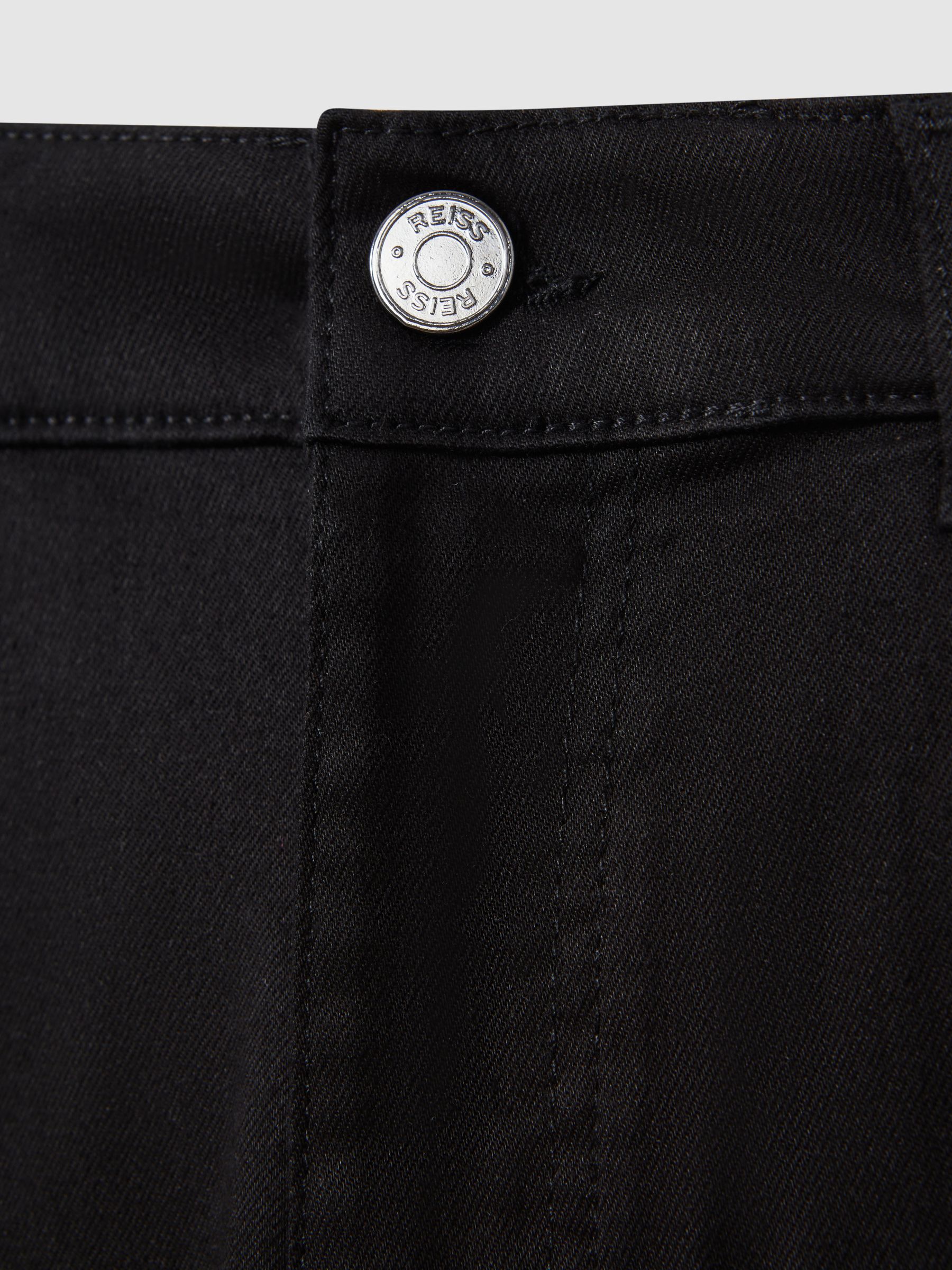 Tapered Slim Fit Jersey Jeans in Black - Image 6 of 6