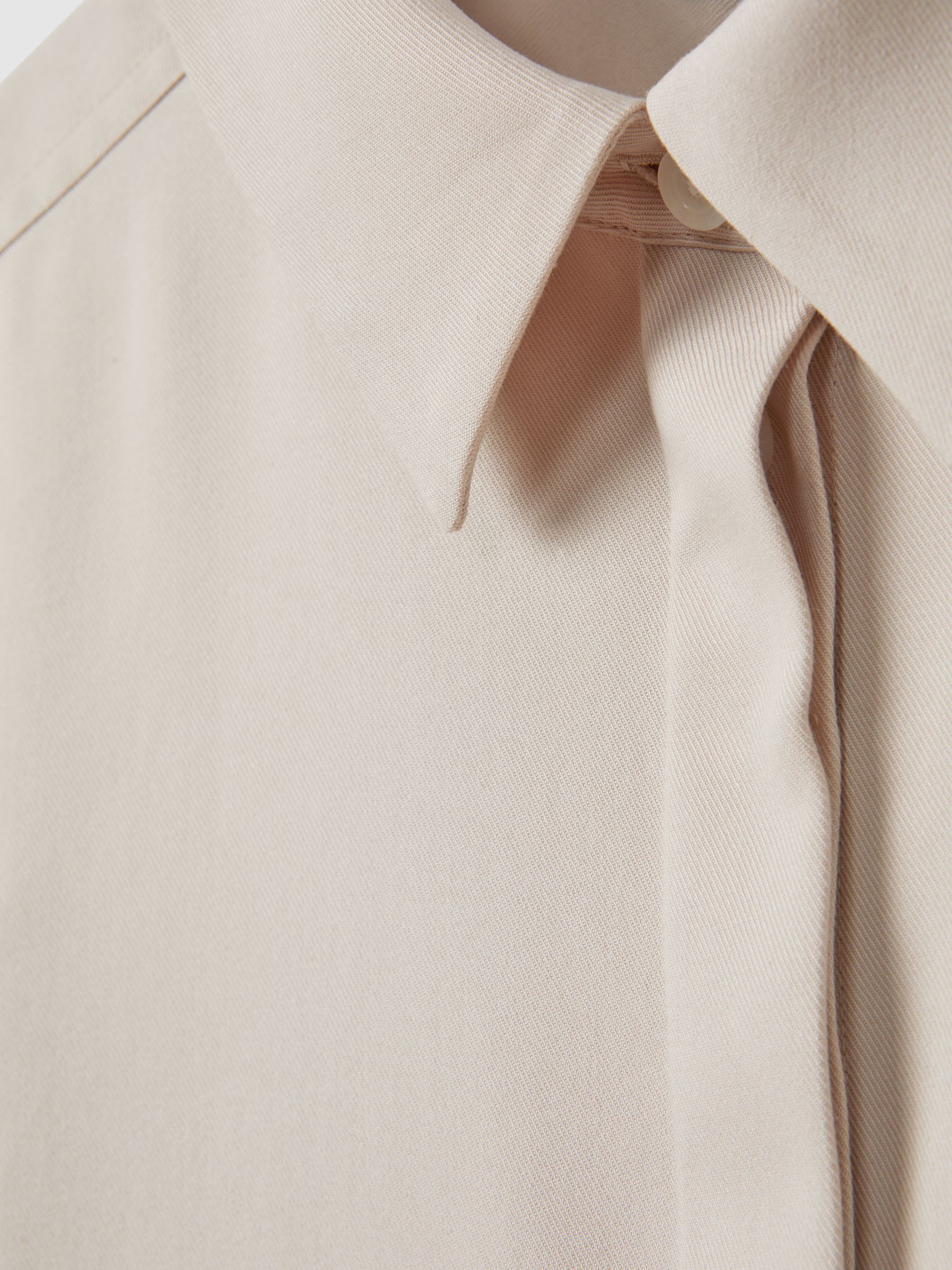 Split Hem Button-Through Shirt in Nude - Image 6 of 6