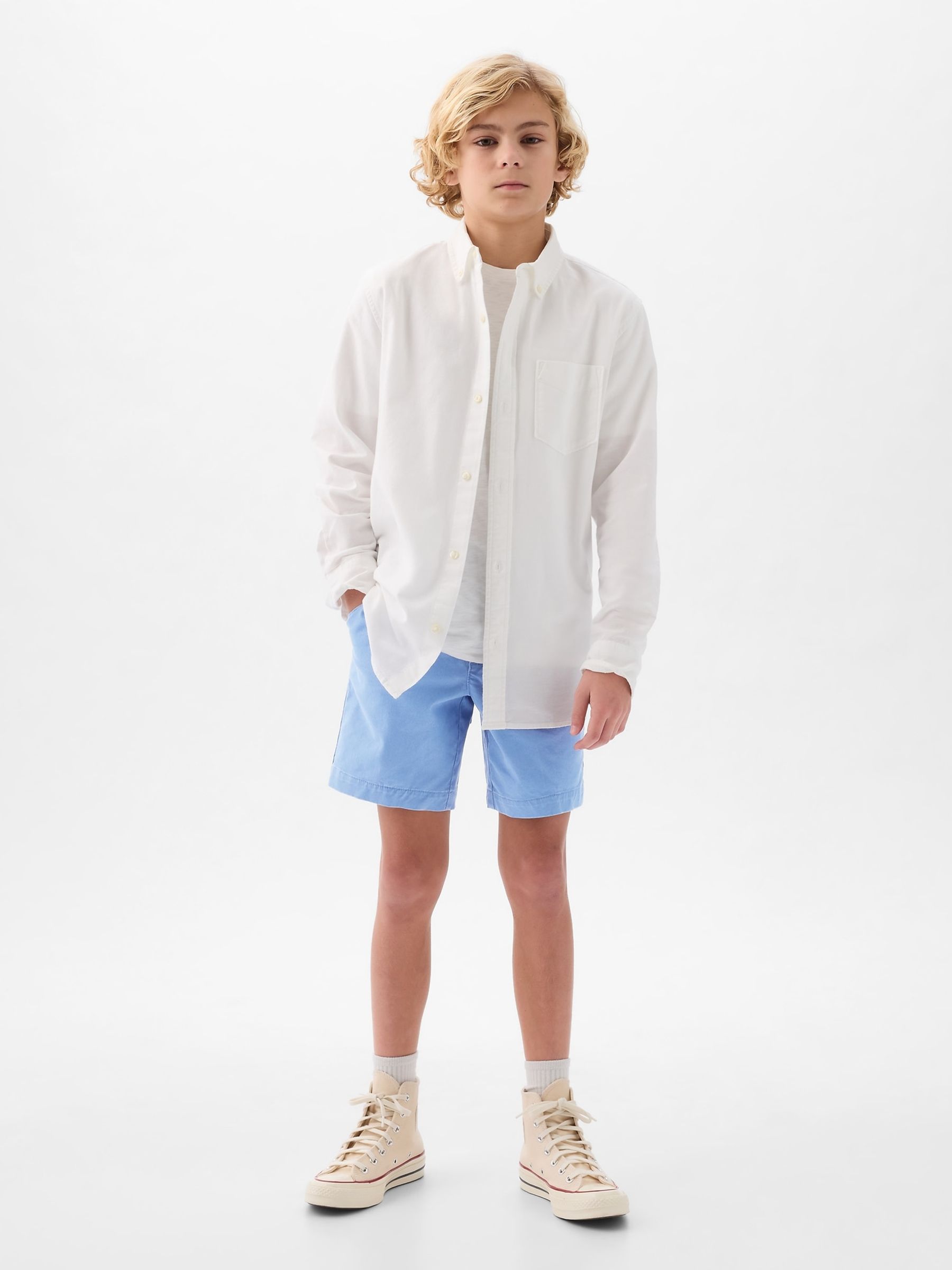 Blue Cotton Twill Easy Pull On Short (4-13yrs) - Image 3 of 5
