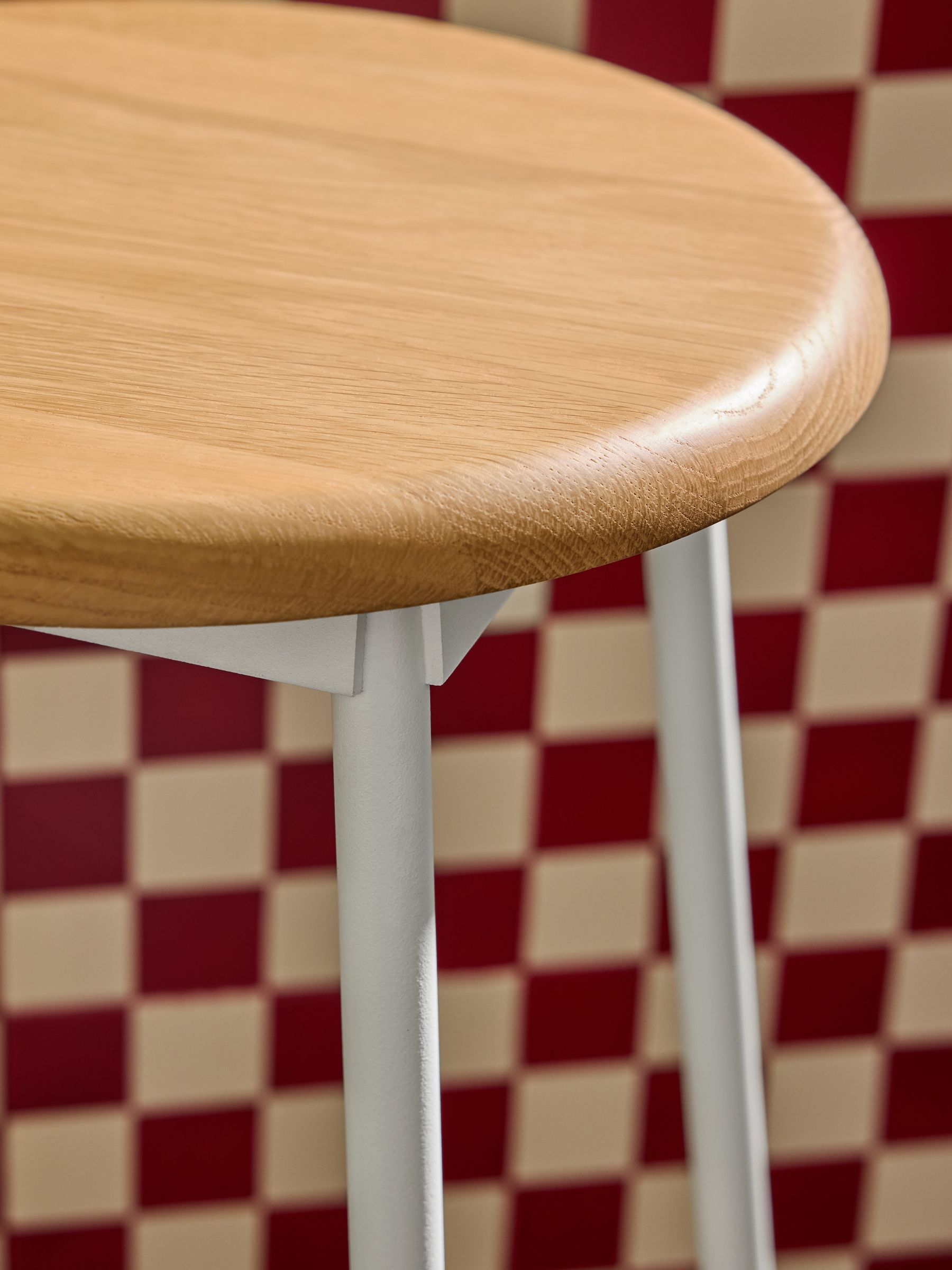 Kabin Bar Stool in White and Oak - Image 2 of 4
