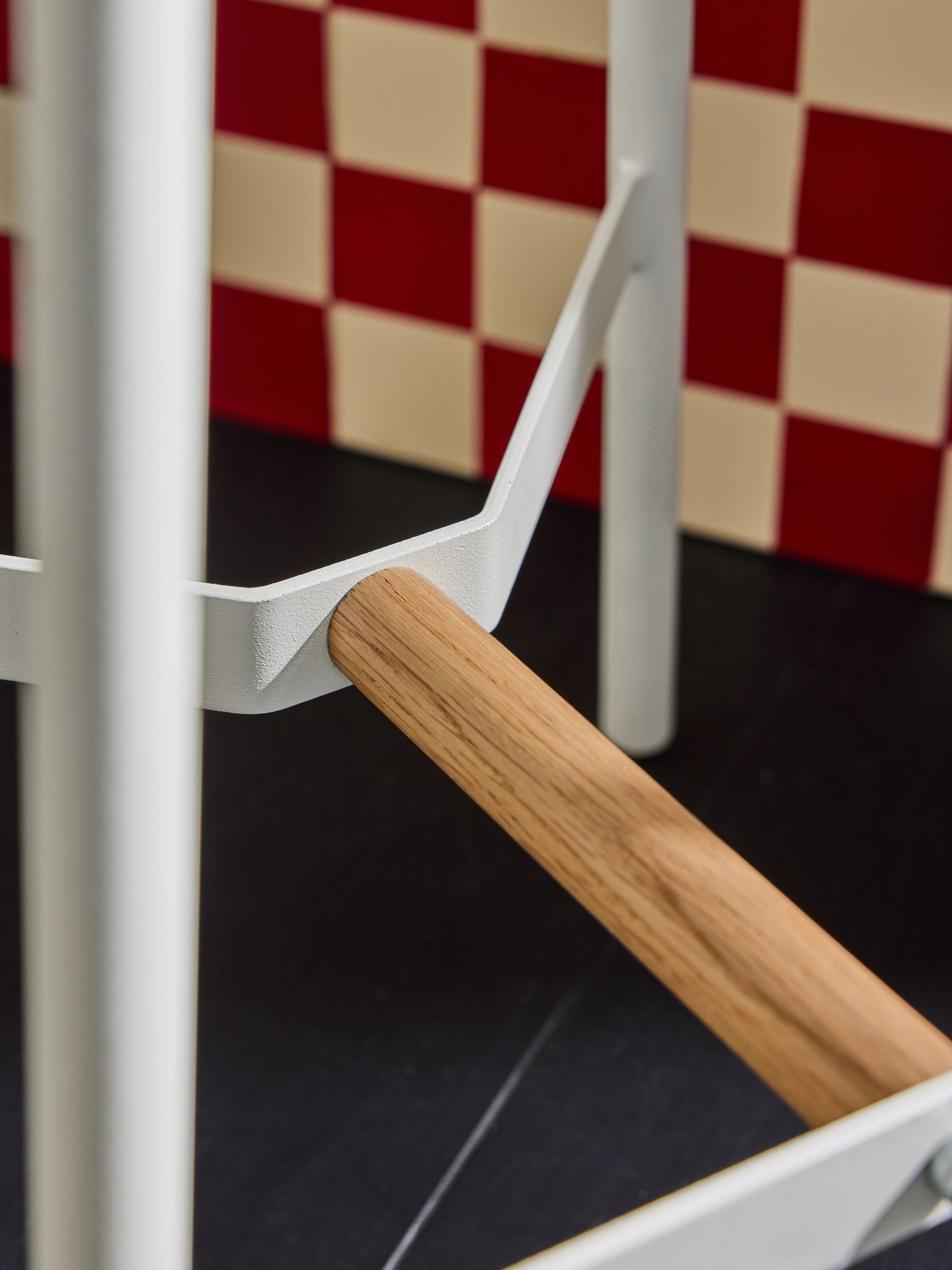 Kabin Bar Stool in White and Oak - Image 3 of 4
