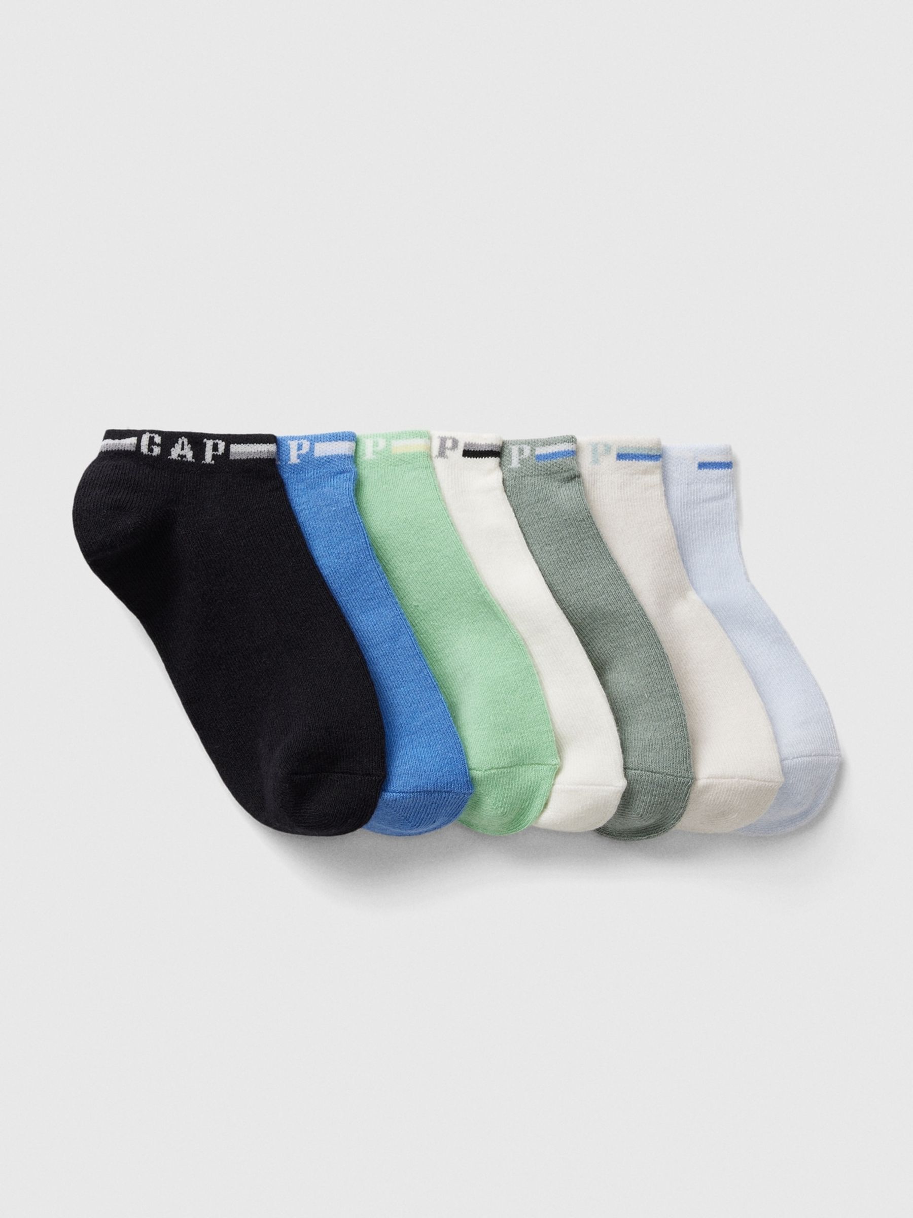 Blue Kids No Show Socks 7 Pack - Image 1 of 1