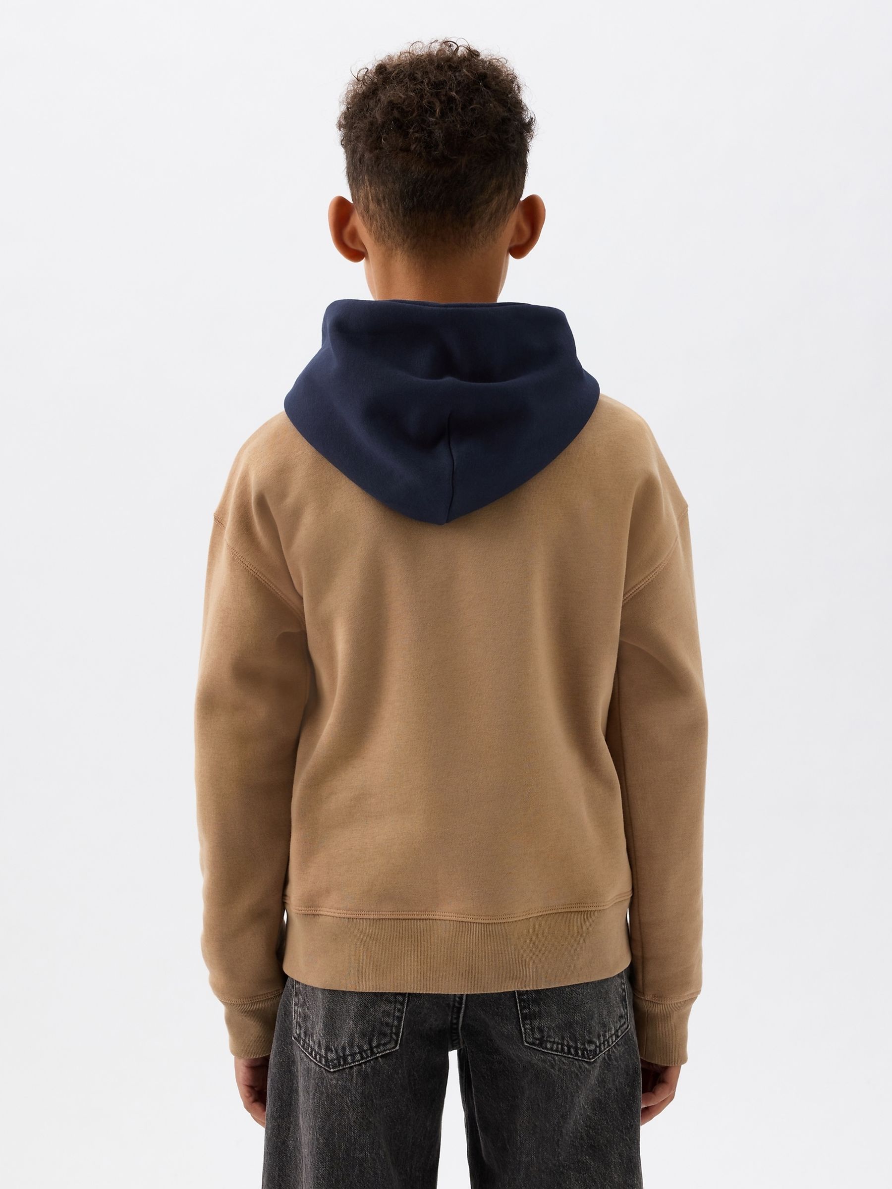 Brown Dapper Dan Kids Colourblock Logo Hoodie - Image 2 of 5