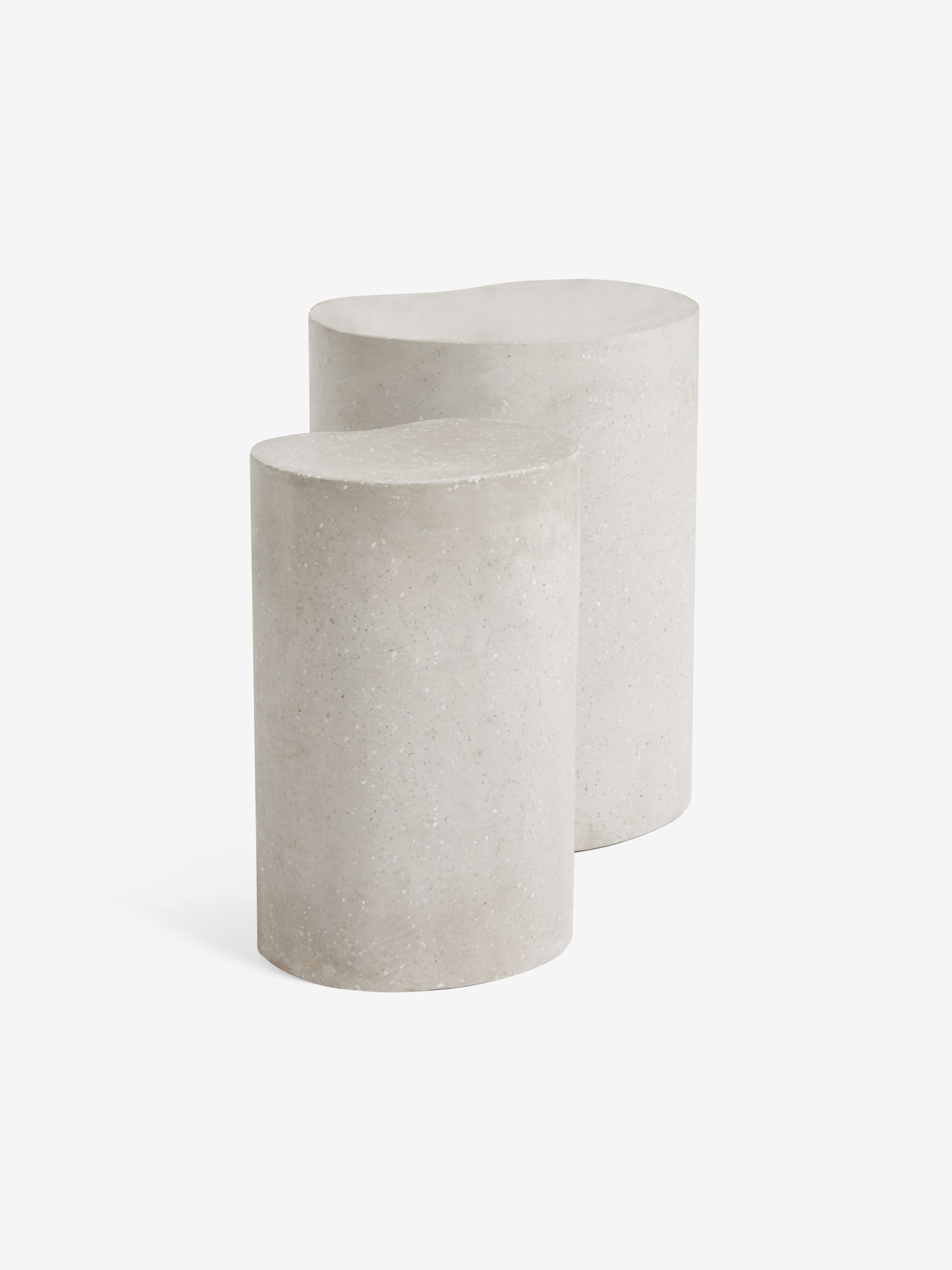 Set of 2 Marnie Nest of Tables in Grey Terrazzo Concrete - Image 5 of 6