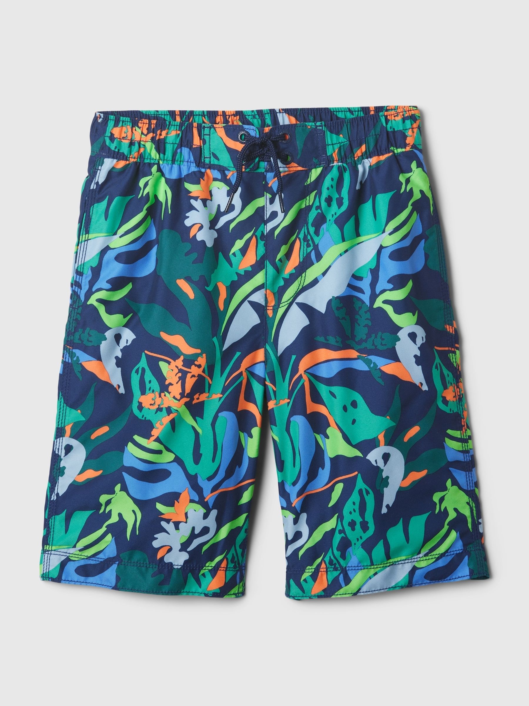 Blue Multi Palm Print Boardshort (4-13yrs) - Image 1 of 1