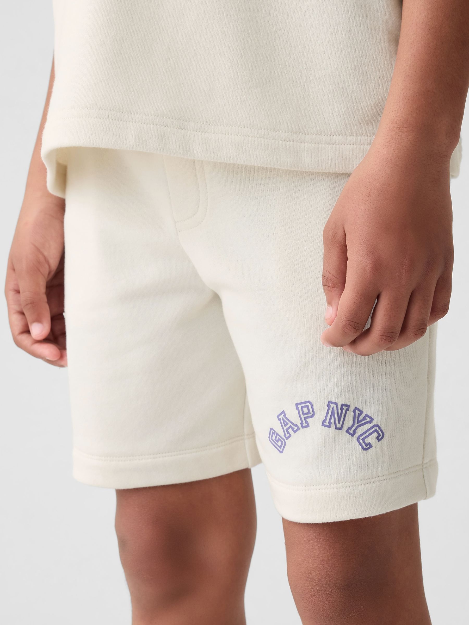 White Pull On Logo Jogger Shorts (4-13yrs) - Image 4 of 6