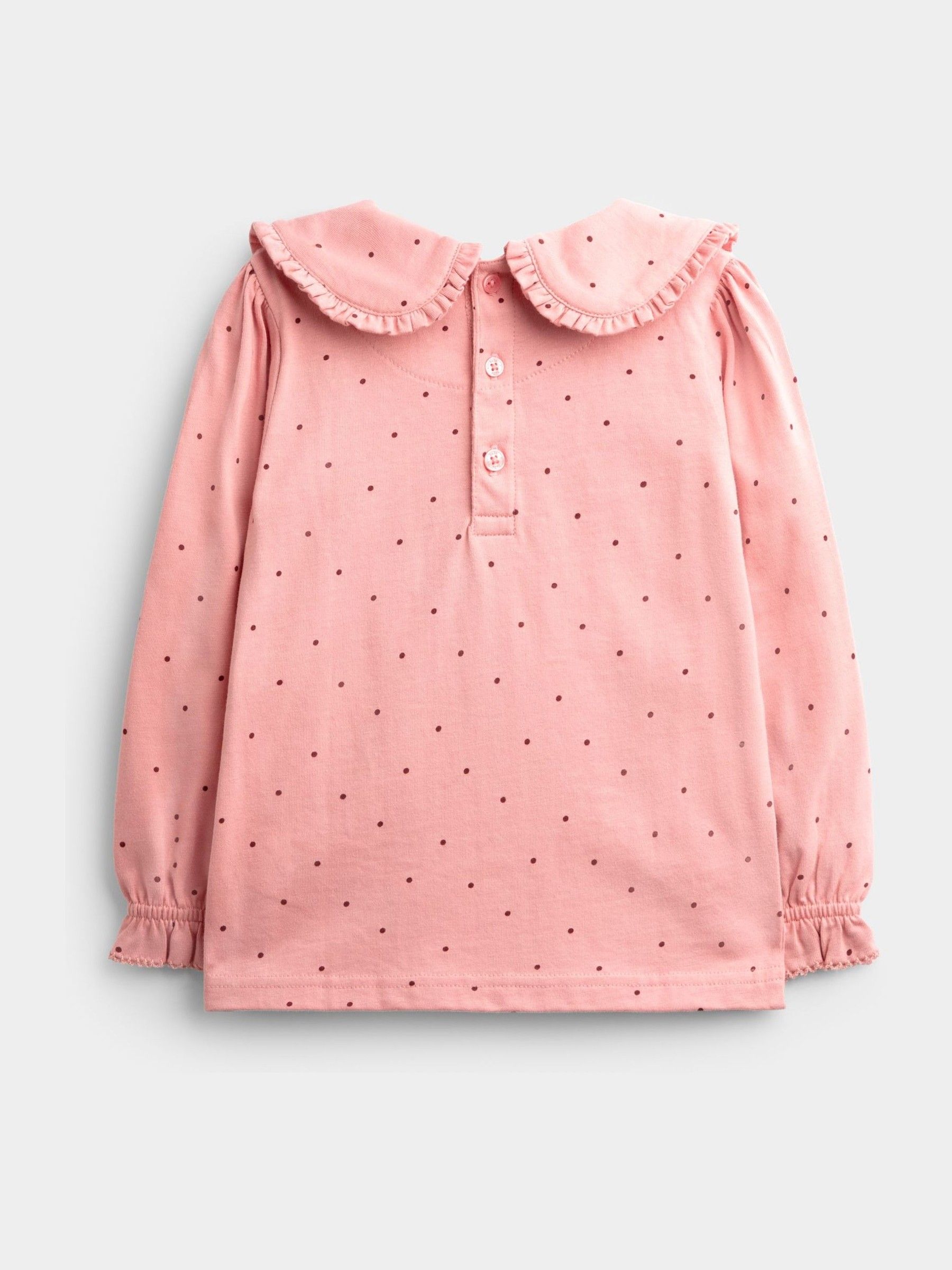 Rose Pink Spot 2-Pack Long Sleeve Frill Collar Tops - Image 5 of 7