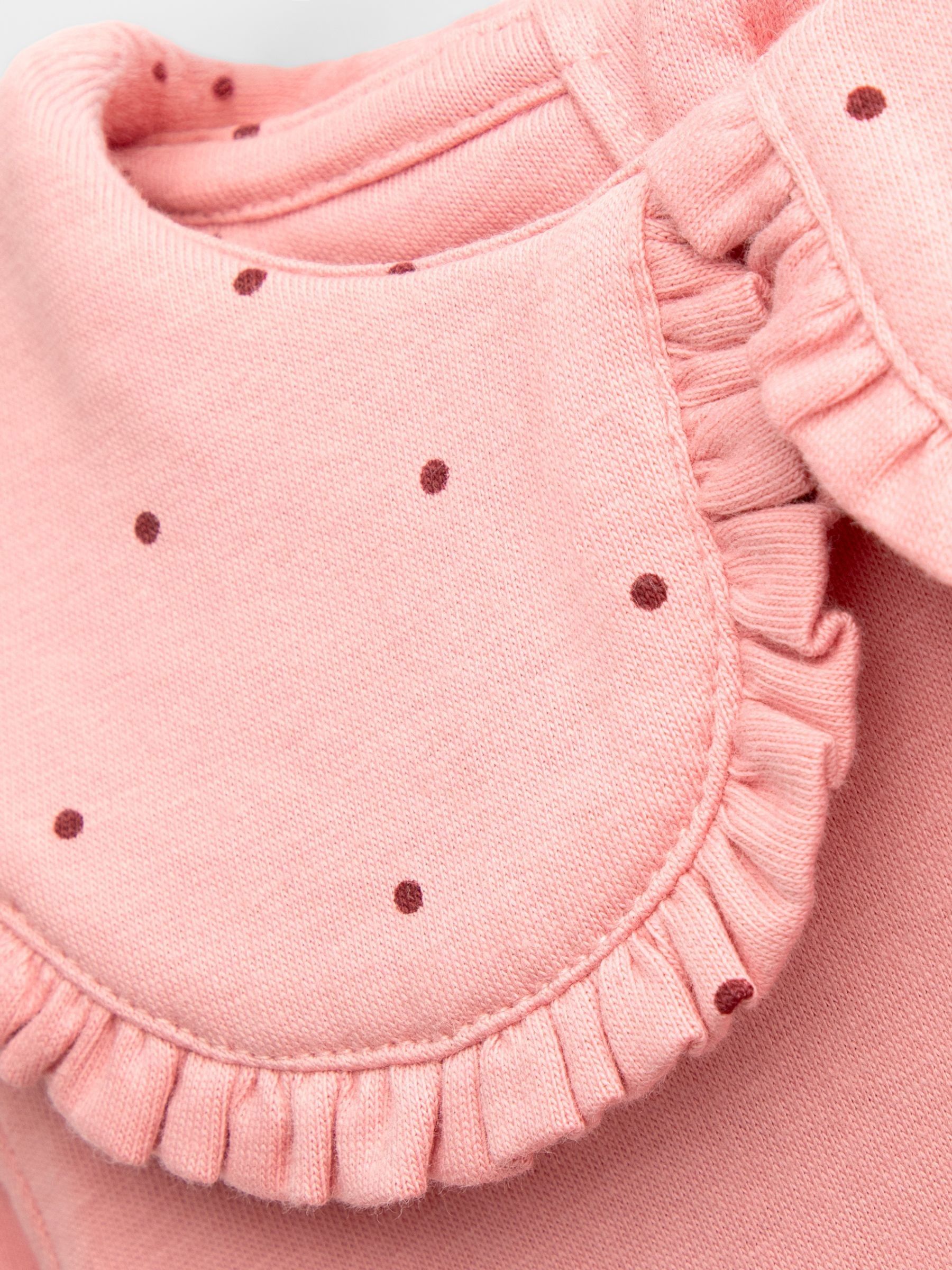 Rose Pink Spot 2-Pack Long Sleeve Frill Collar Tops - Image 7 of 7