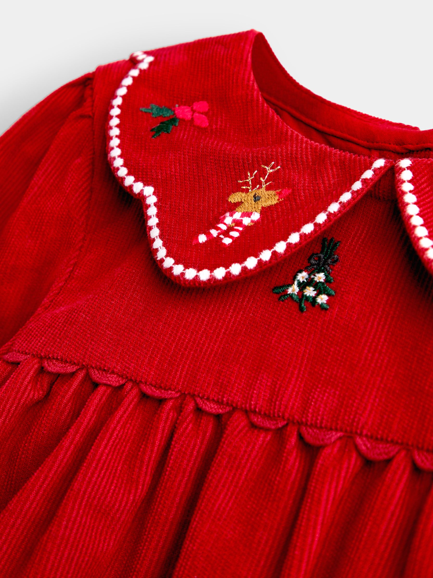 Red Christmas Embroidered Bubble & Tights Set - Image 6 of 6