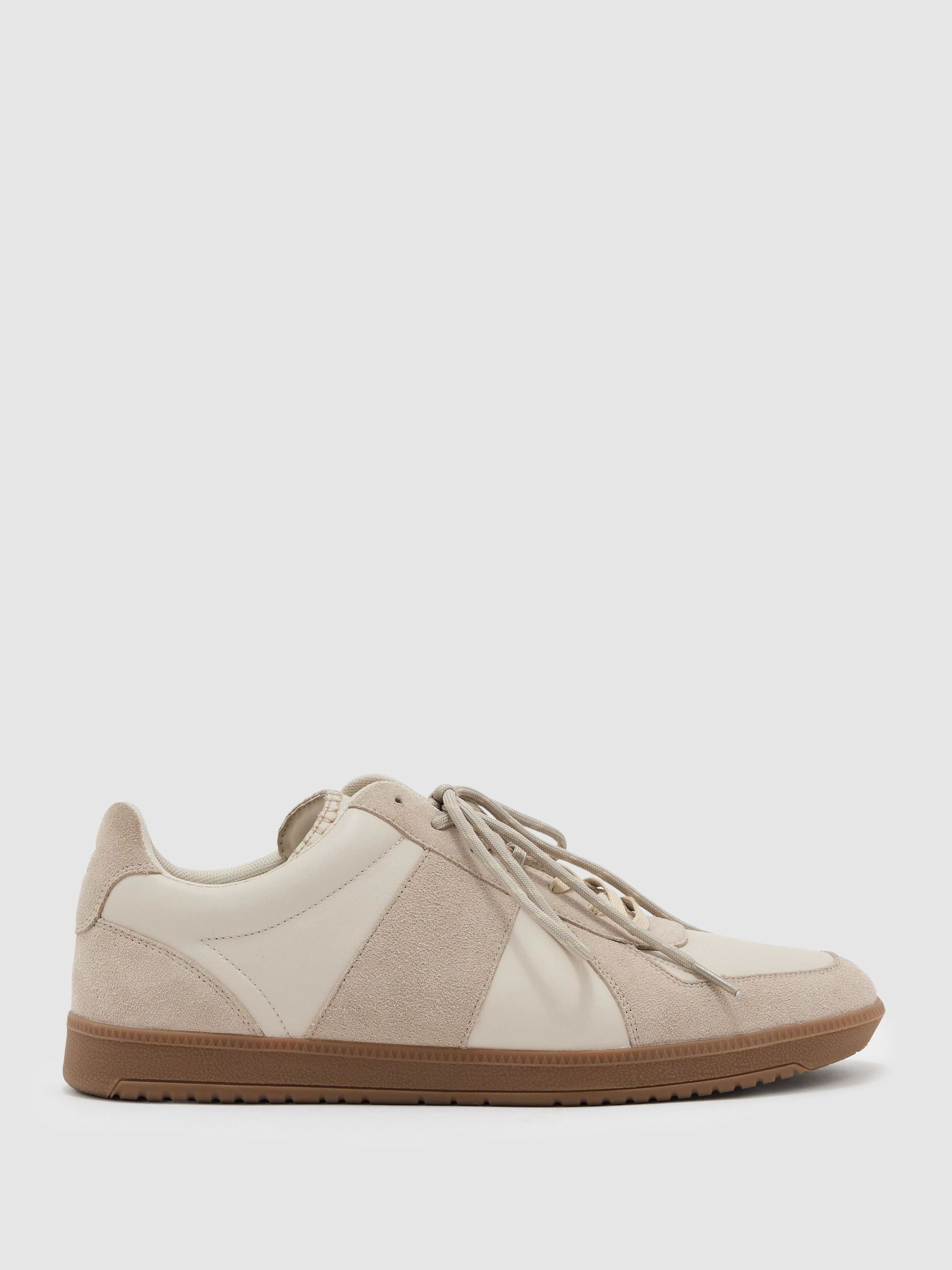Monogram Bonded Leather and Suede Trainers in Off White - Image 2 of 5 Monogram Bonded Leather and Suede Trainers in Off White - Image 2 of 5