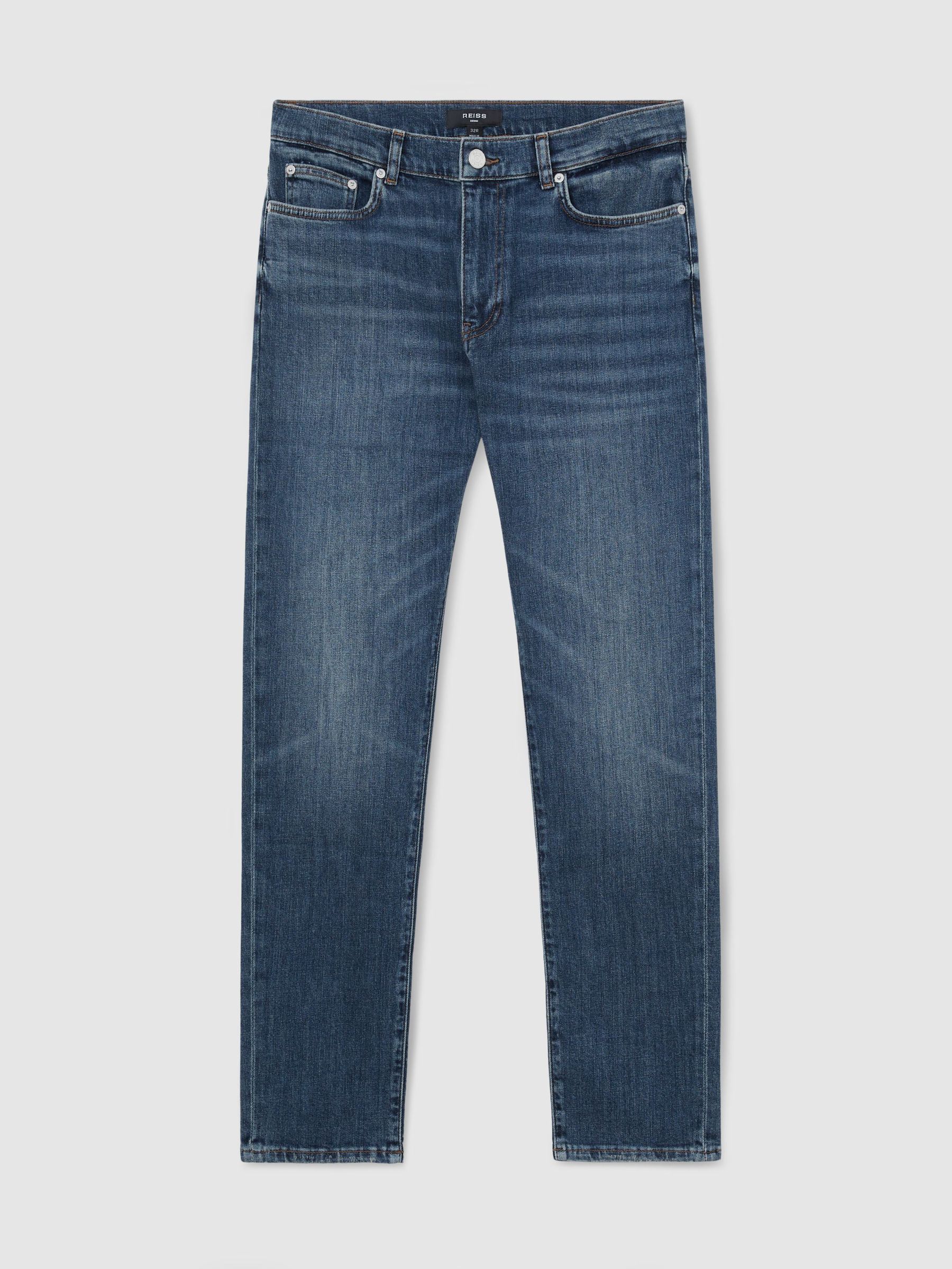 Comfort-Stretch Slim-Fit Jeans in Blue Wash - Image 2 of 7
