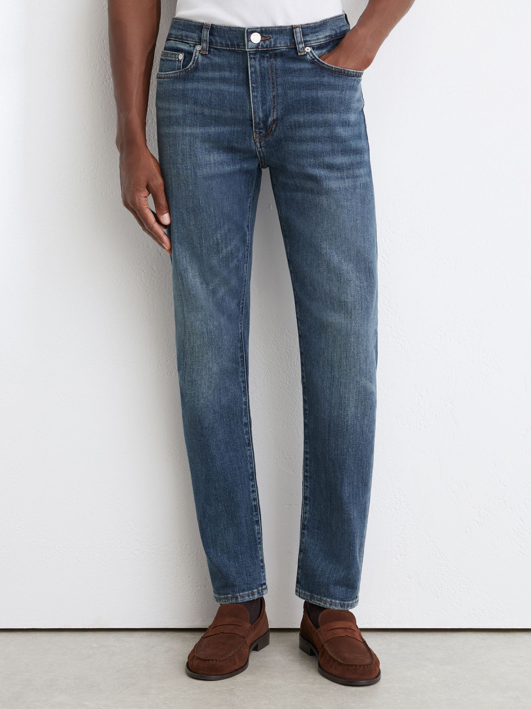 Comfort-Stretch Slim-Fit Jeans in Blue Wash - Image 3 of 7