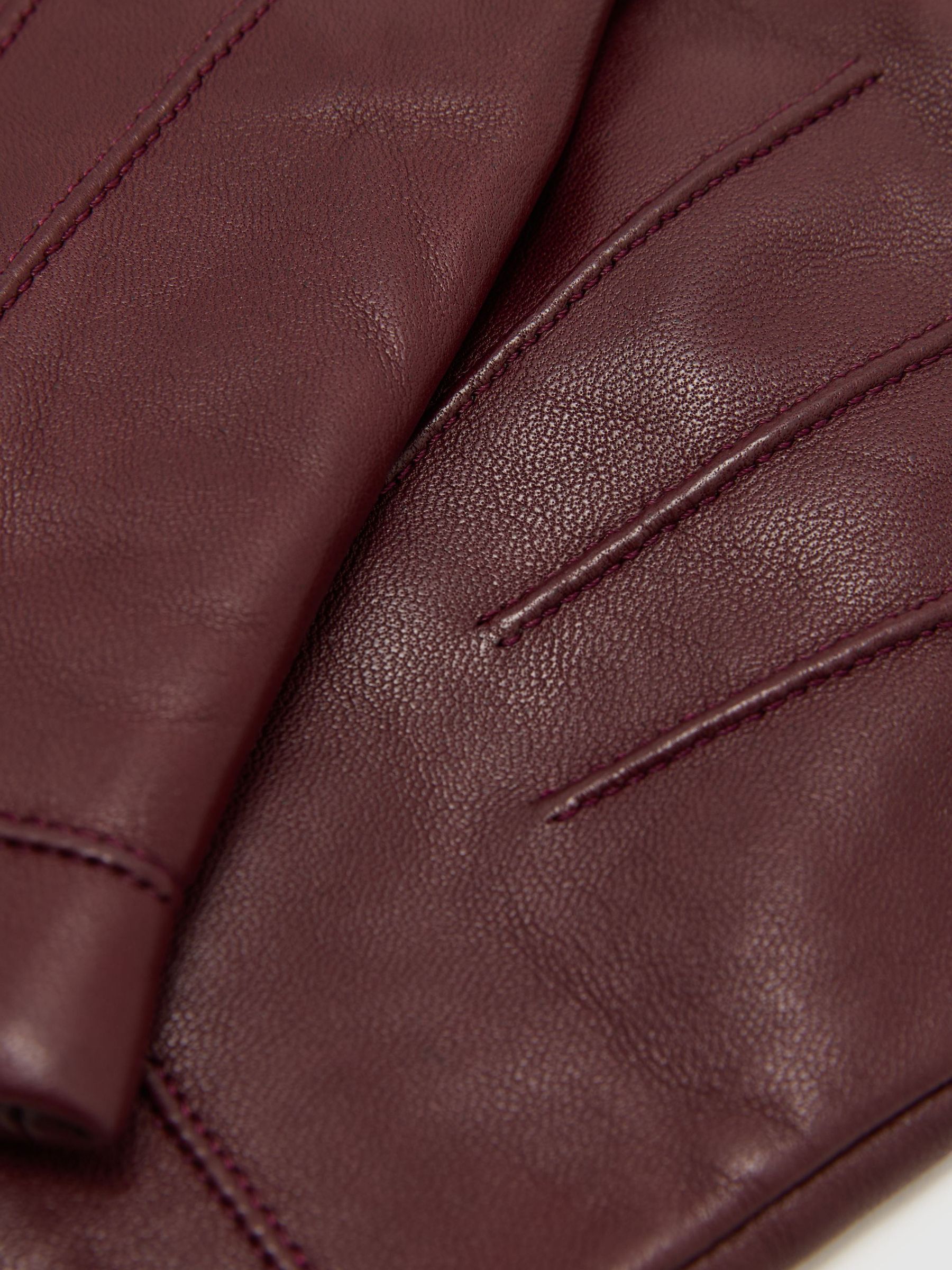 Gants en cuir nappa bordeaux - Image 2 de 2
