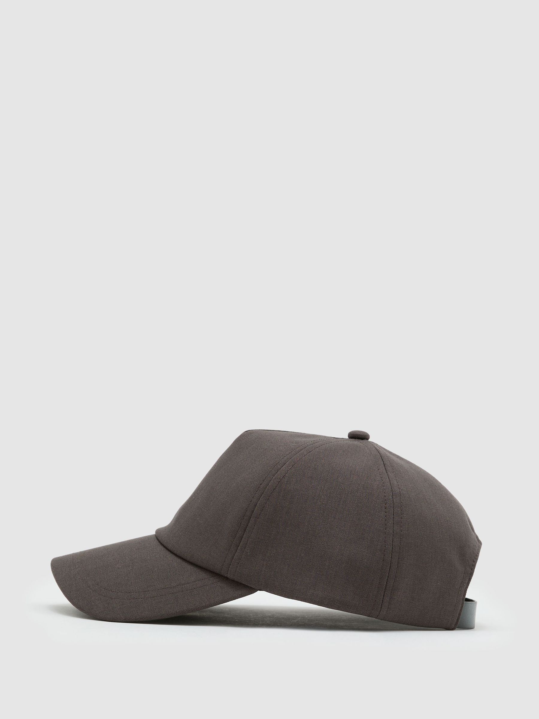 Woven Baseball Cap in Dark Brown - Image 3 of 5