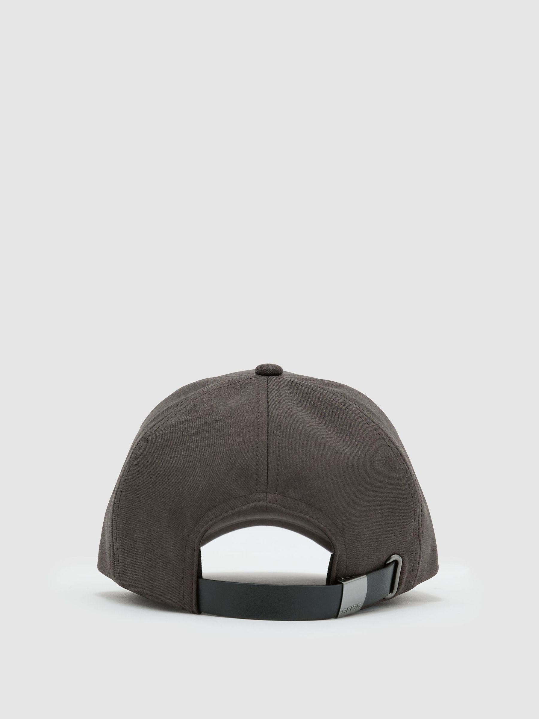 Woven Baseball Cap in Dark Brown - Image 4 of 5