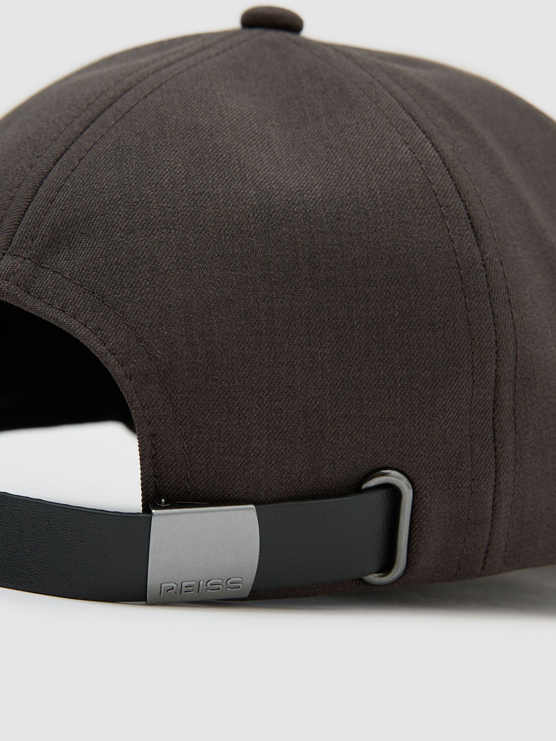 Woven Baseball Cap in Dark Brown - Image 5 of 5