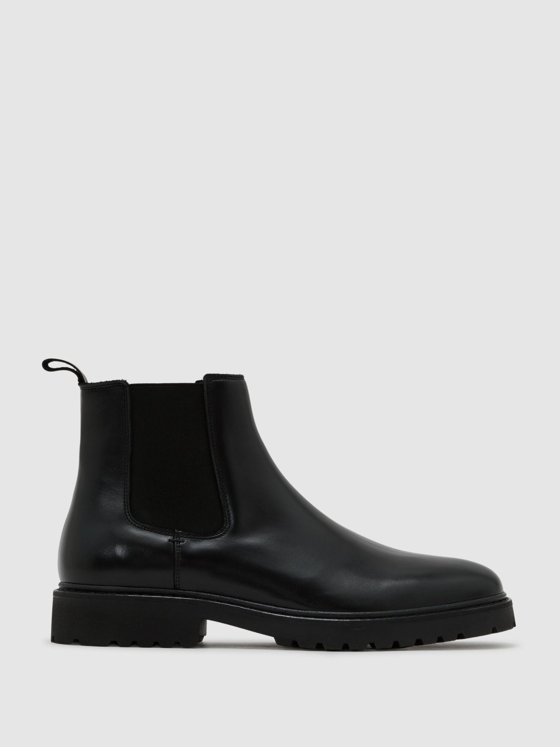 Leather Chelsea Boots in Black - Image 1 of 4