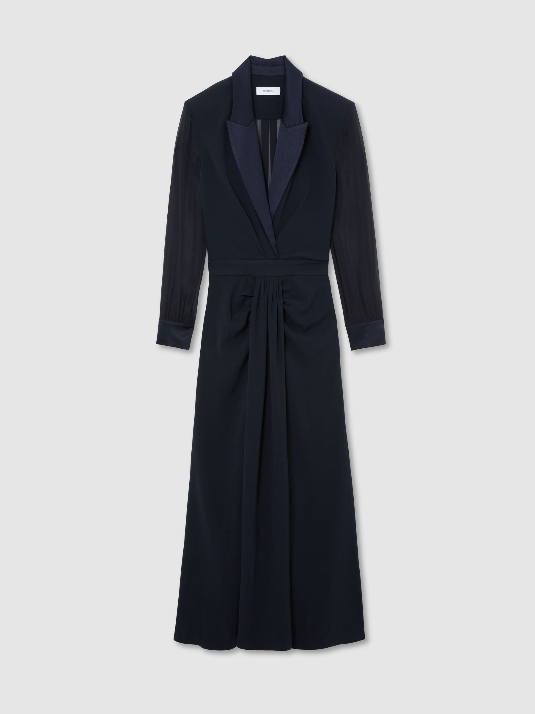 Dress codes for women - Reiss Navy sheer-panel maxi dress