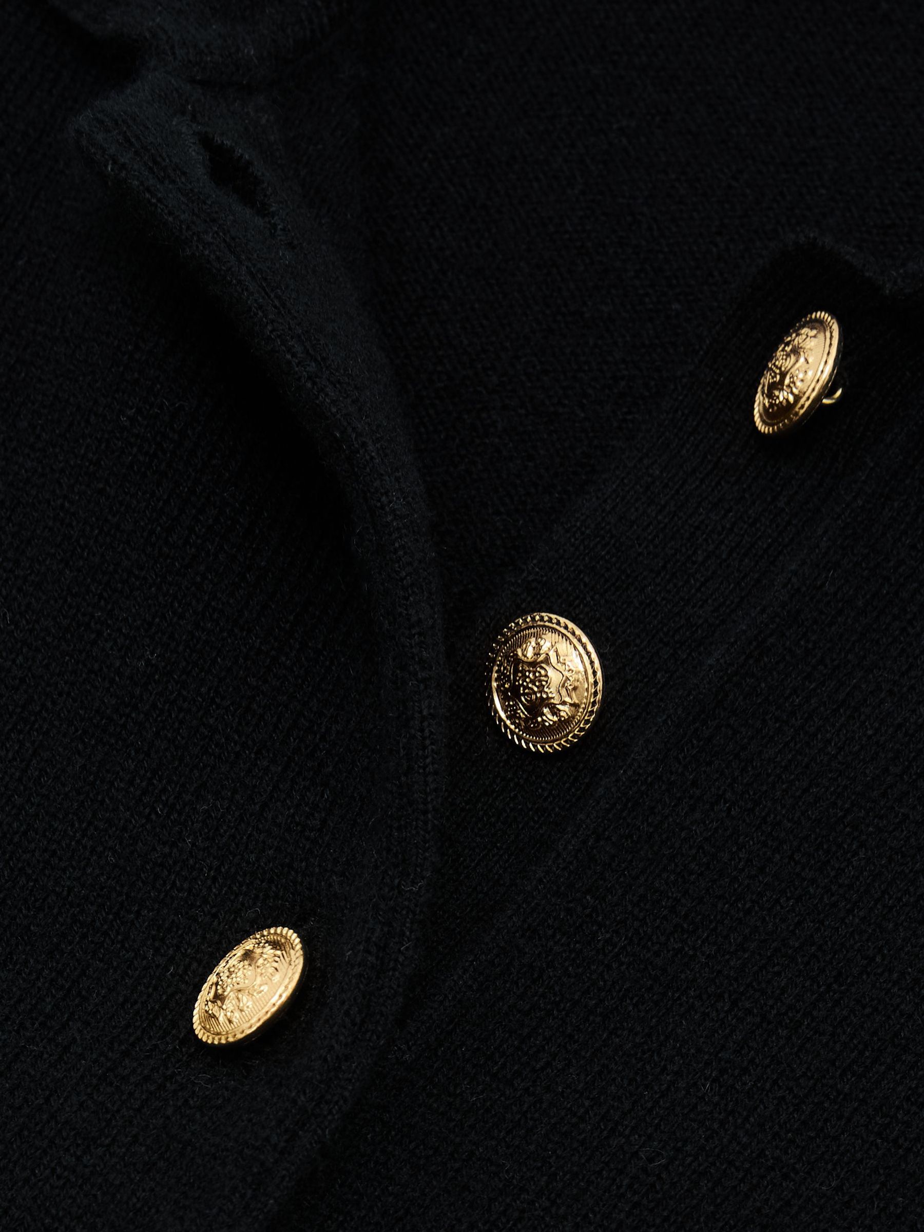 Wool-Cashmere Half-Button Jumper in Black - Image 6 of 6