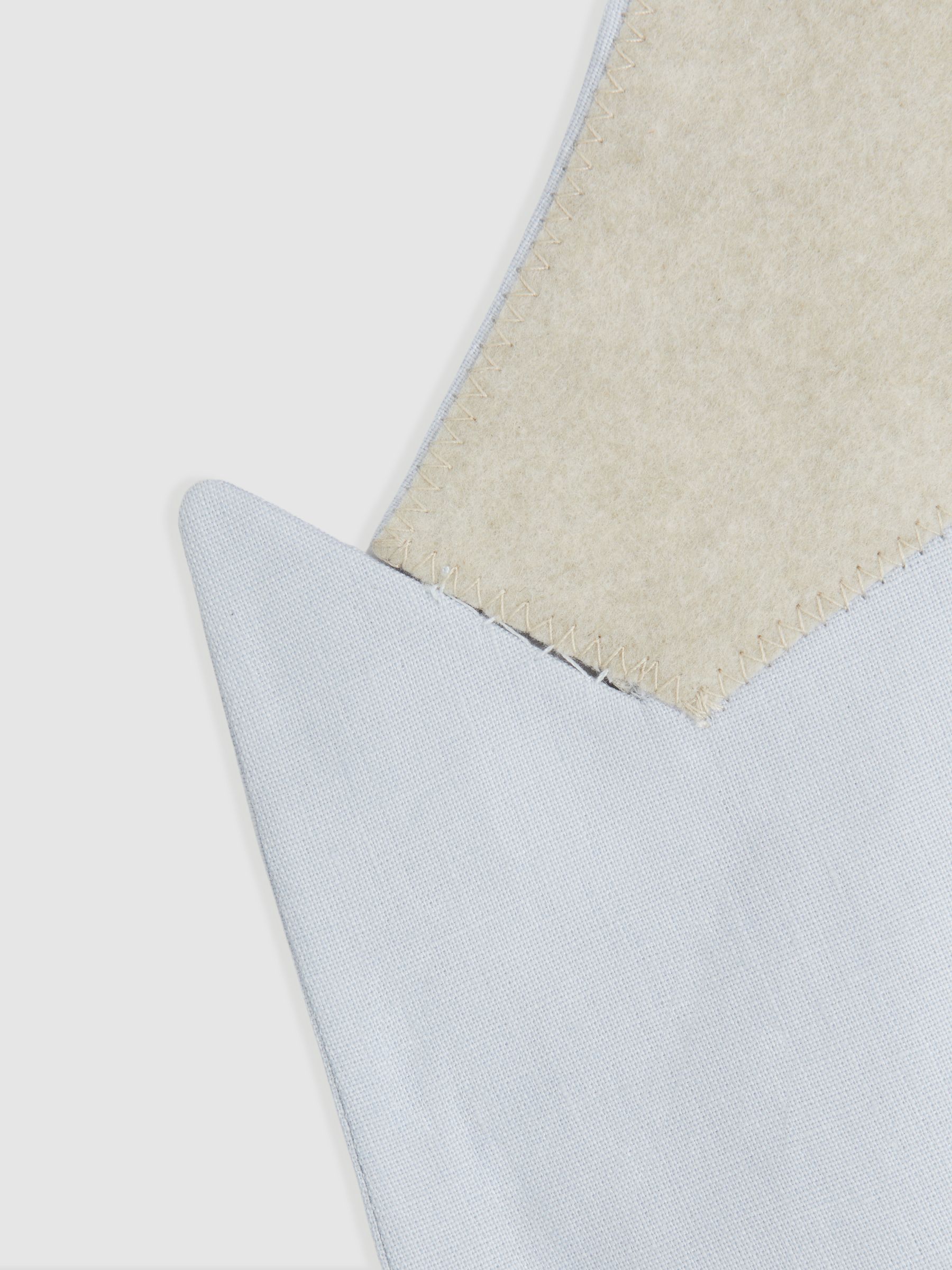 Double Breasted 100% Linen Slim Fit Blazer in Soft Blue - Image 7 of 7