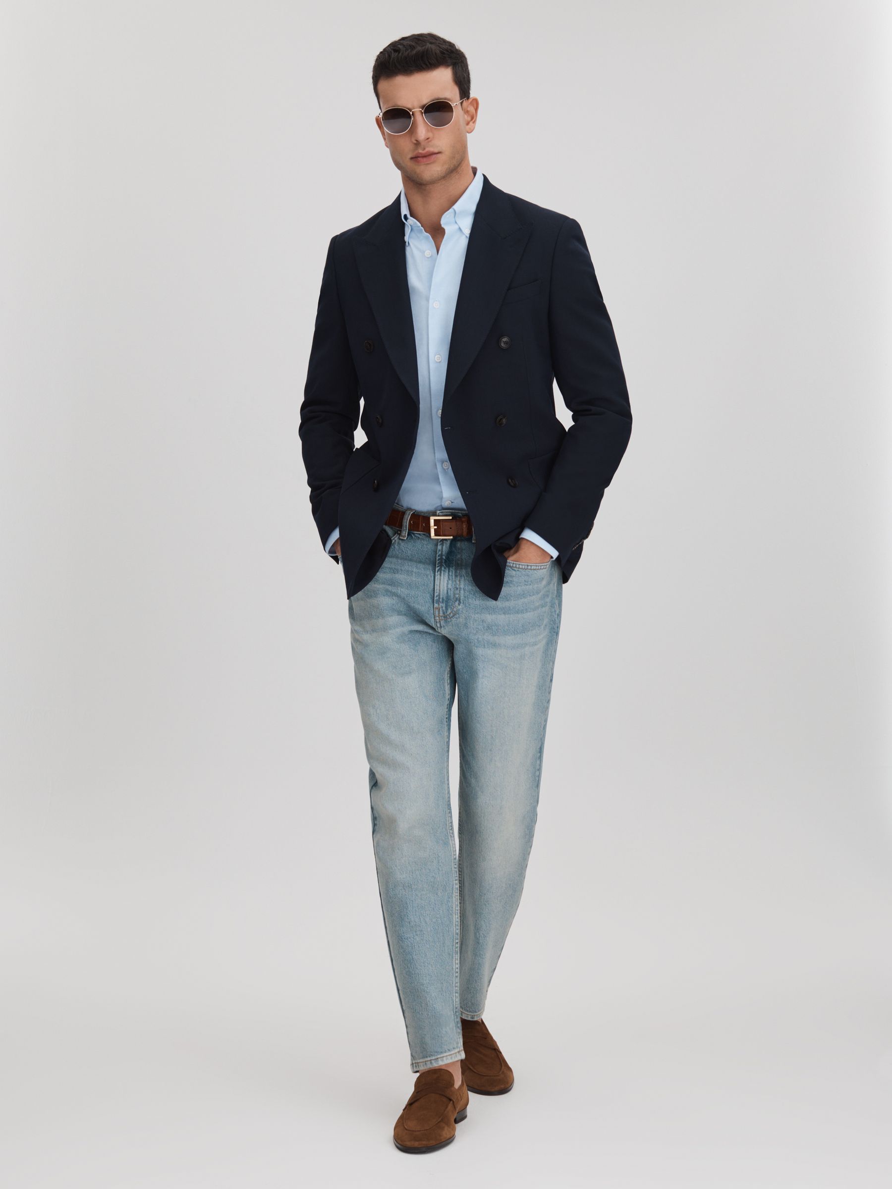 Relaxed Tapered Jeans in Light Blue - Image 3 of 6