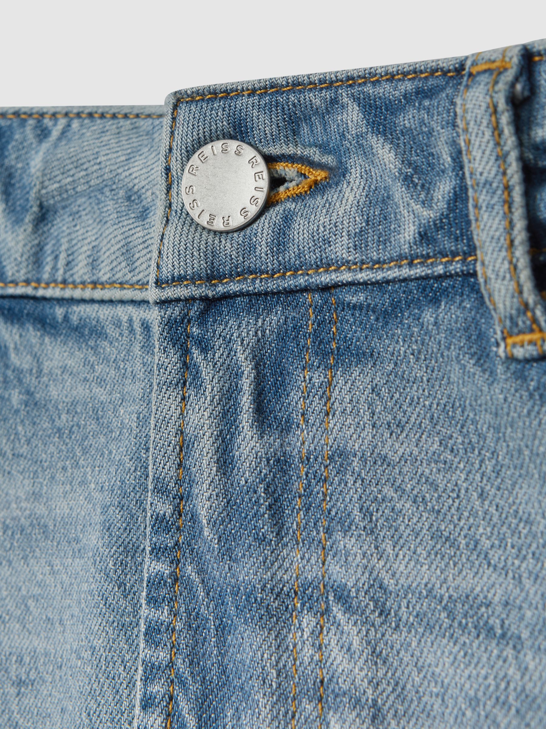 Slim Fit Washed Jeans in Light Blue - Image 6 of 6